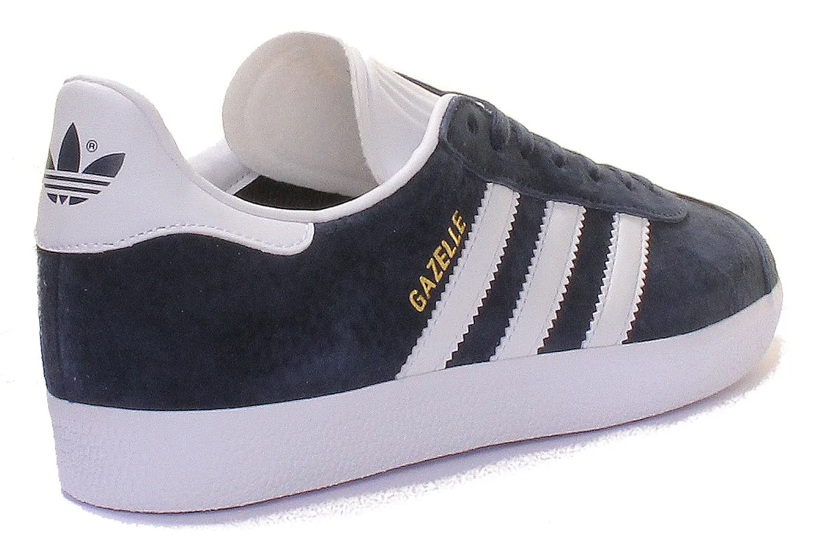 Adidas Gazelle Basket en Suède et Cuir en Bleu Marine et Blanc