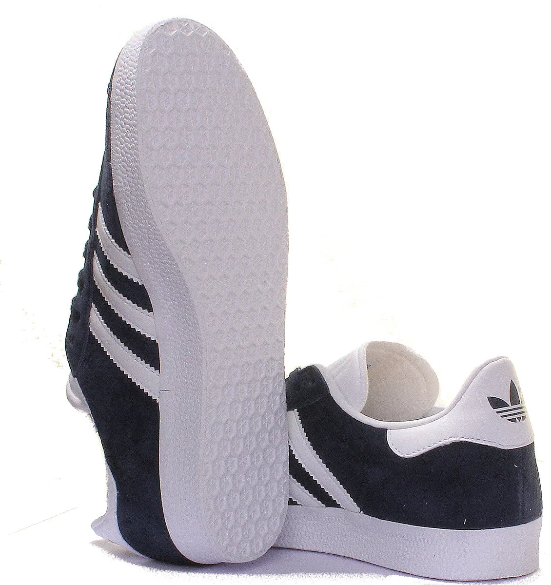Adidas Gazelle Basket en Suède et Cuir en Bleu Marine et Blanc