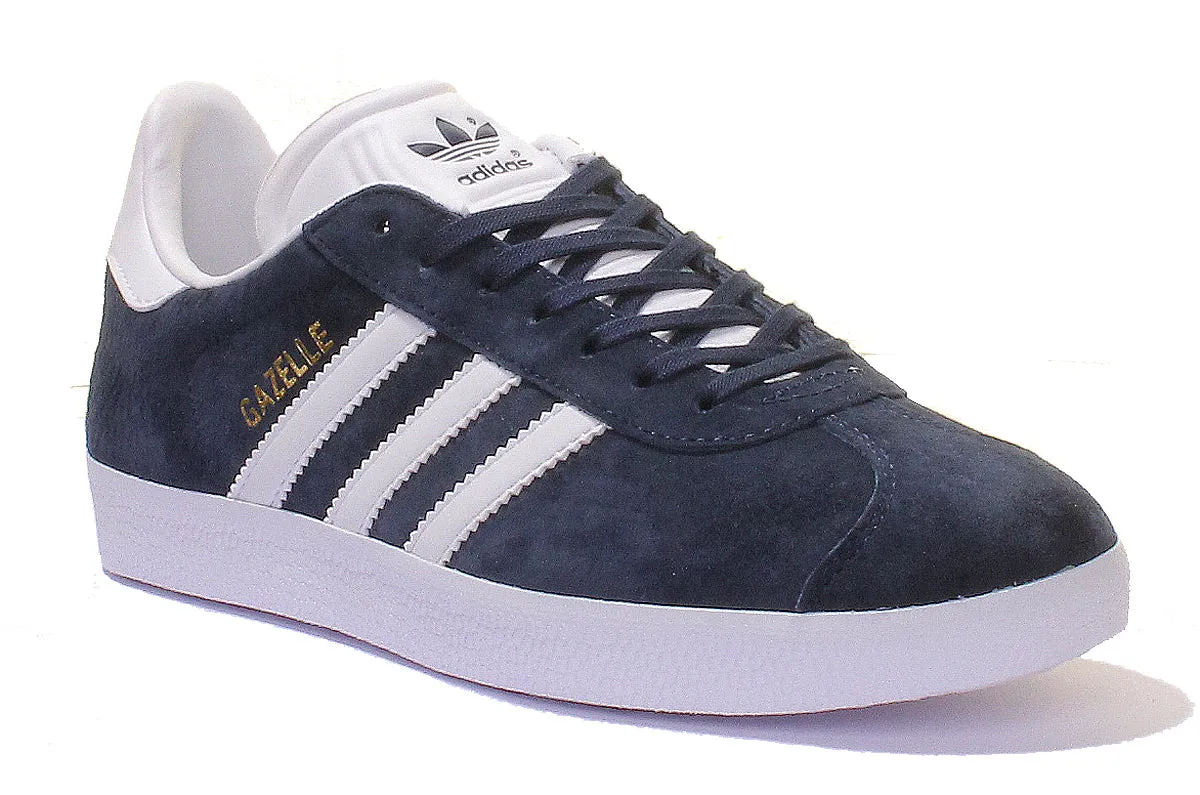 Adidas Gazelle Basket en Suède et Cuir en Bleu Marine et Blanc