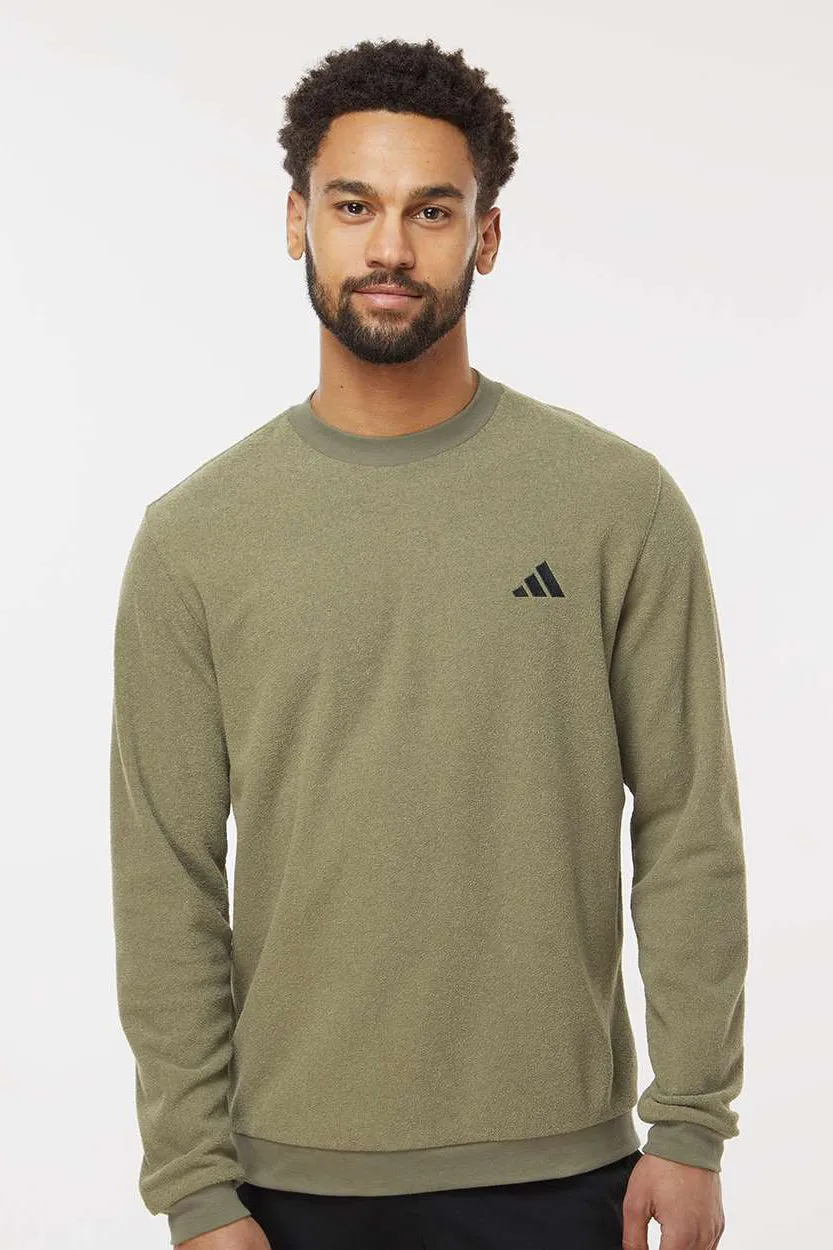 Sweat-shirt à col rond Adidas pour homme - Olive Strata