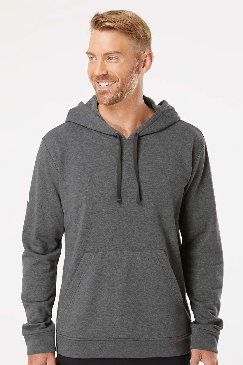Adidas Sweat à capuche pour homme avec poche kangourou - Gris foncé chiné - Liquidation