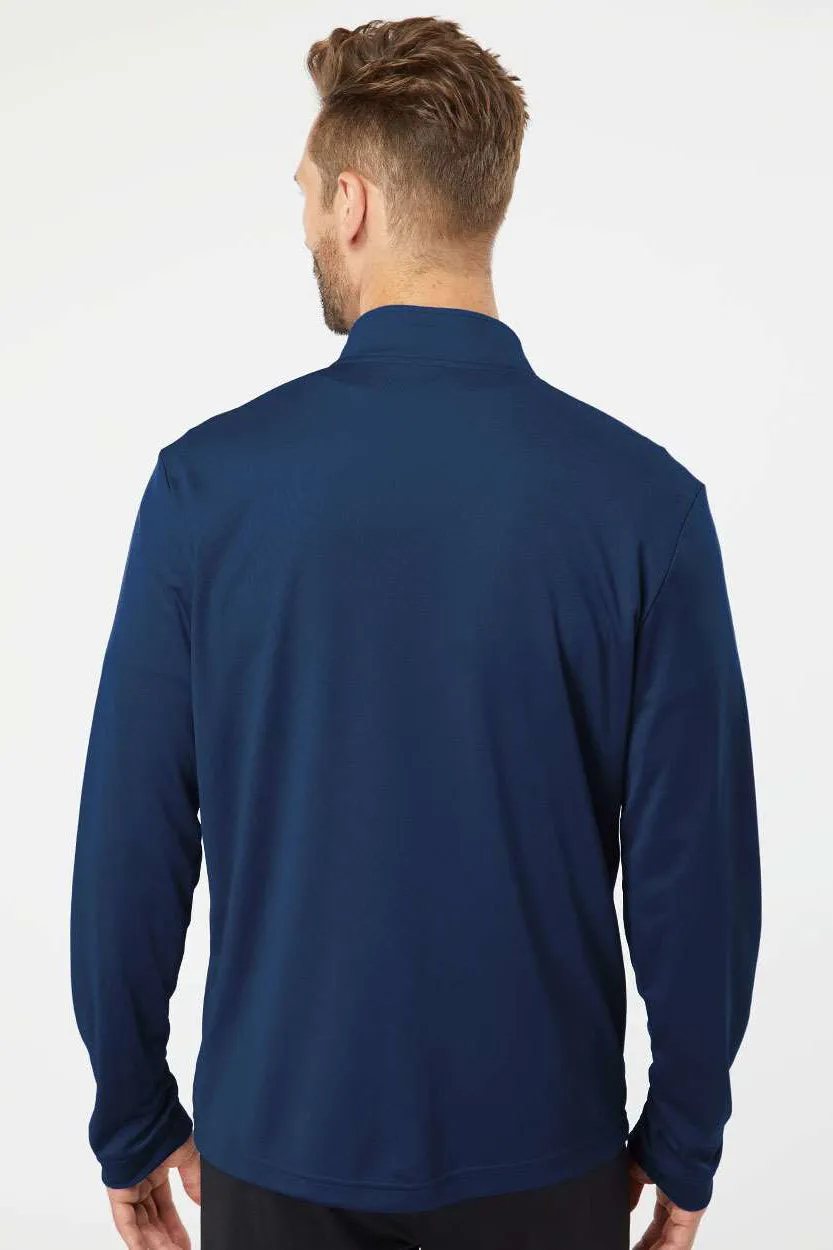 Adidas Sweat à capuche 1/4 zip pour homme UPF 50  - Bleu marine universitaire
