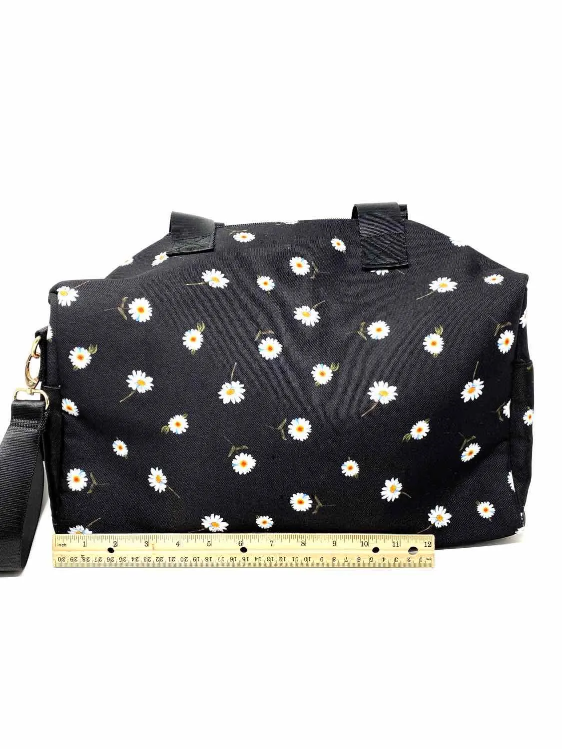 alice olivia par Stacey Bendet Sac de sport Duffle en toile fleurie noir/blanc