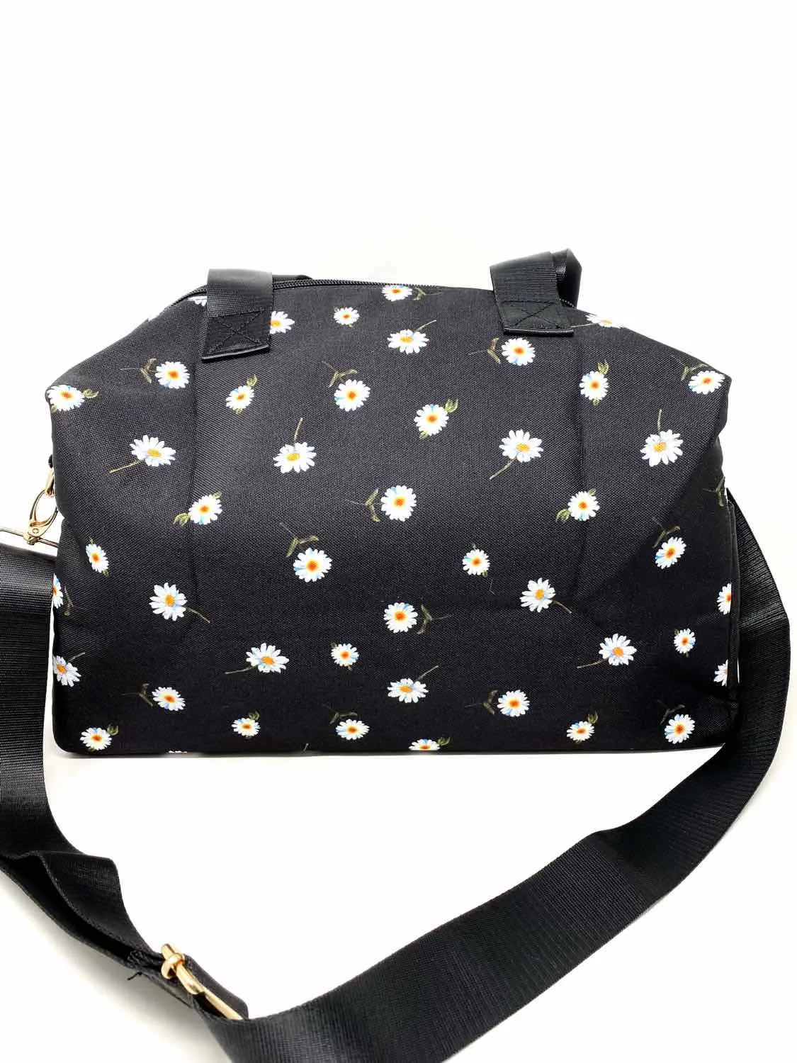 alice olivia par Stacey Bendet Sac de sport Duffle en toile fleurie noir/blanc