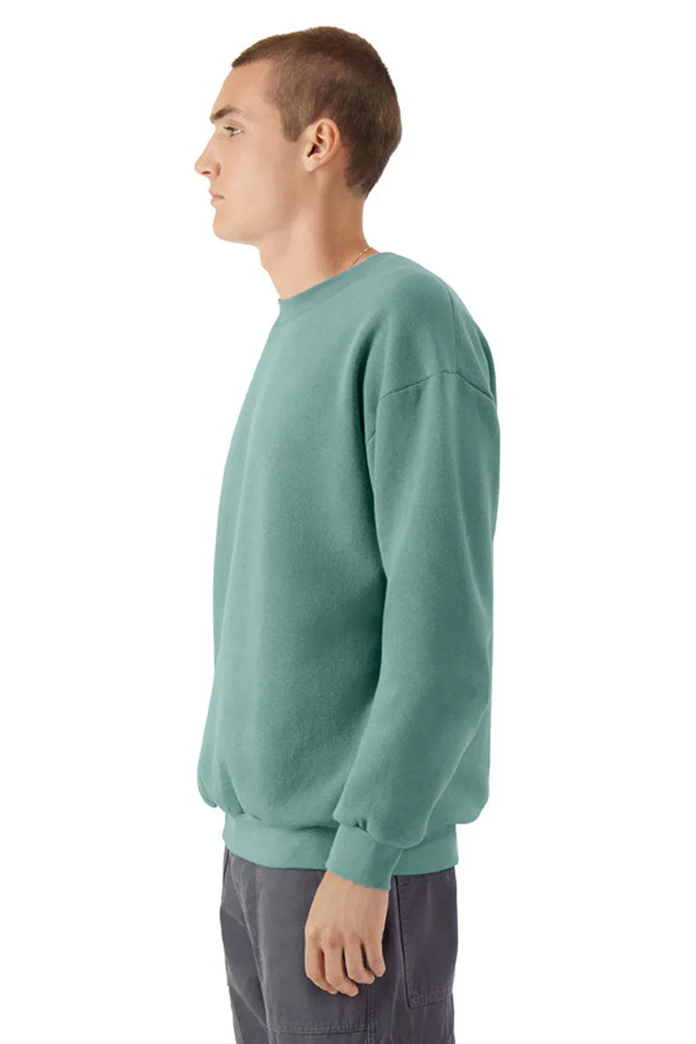 American Apparel Pull Homme ReFlex en Polaire à Col Rond - Vert Arctique