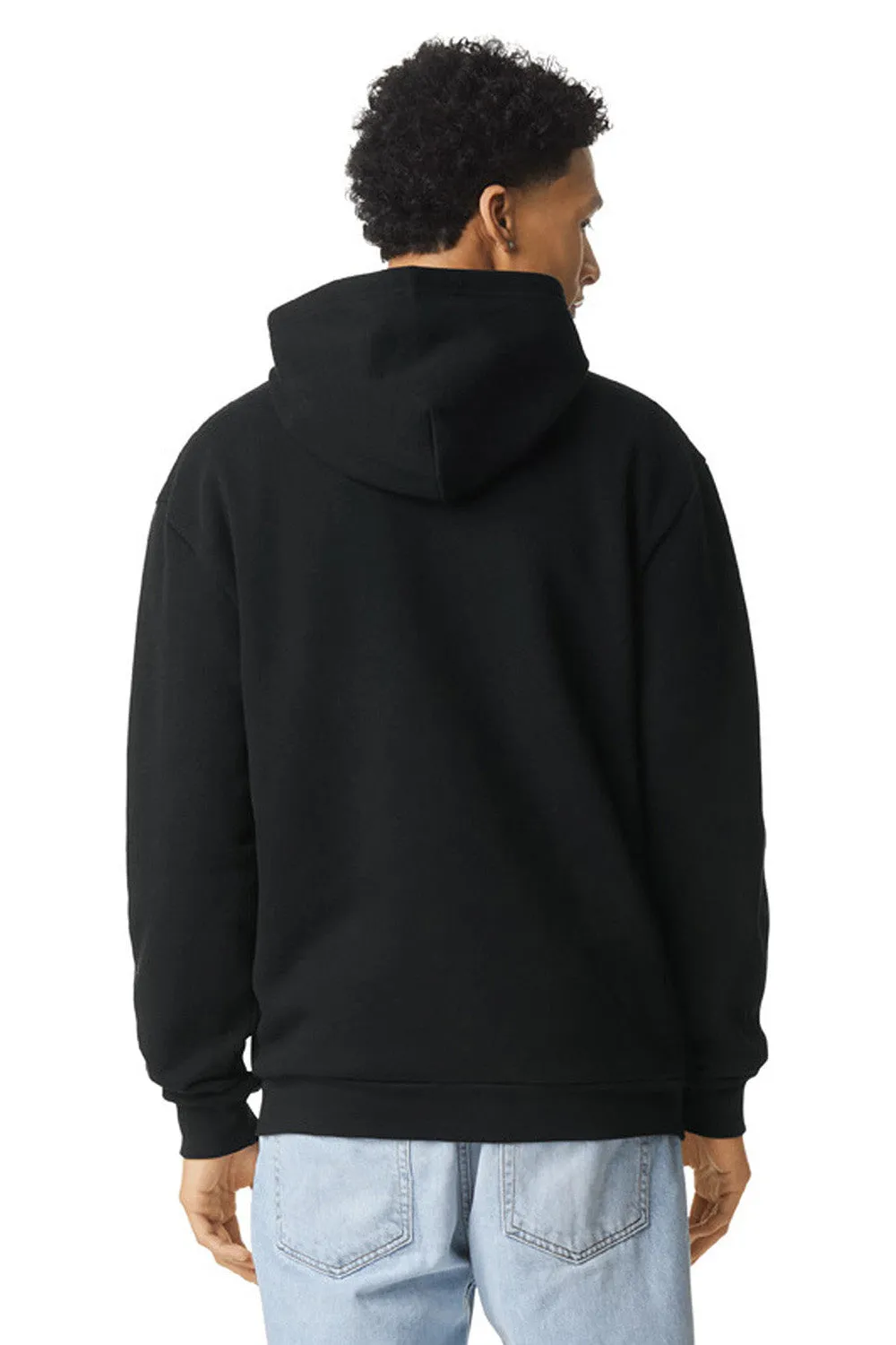 American Apparel Sweat à capuche homme ReFlex en polaire avec fermeture éclair complète et poches - Noir