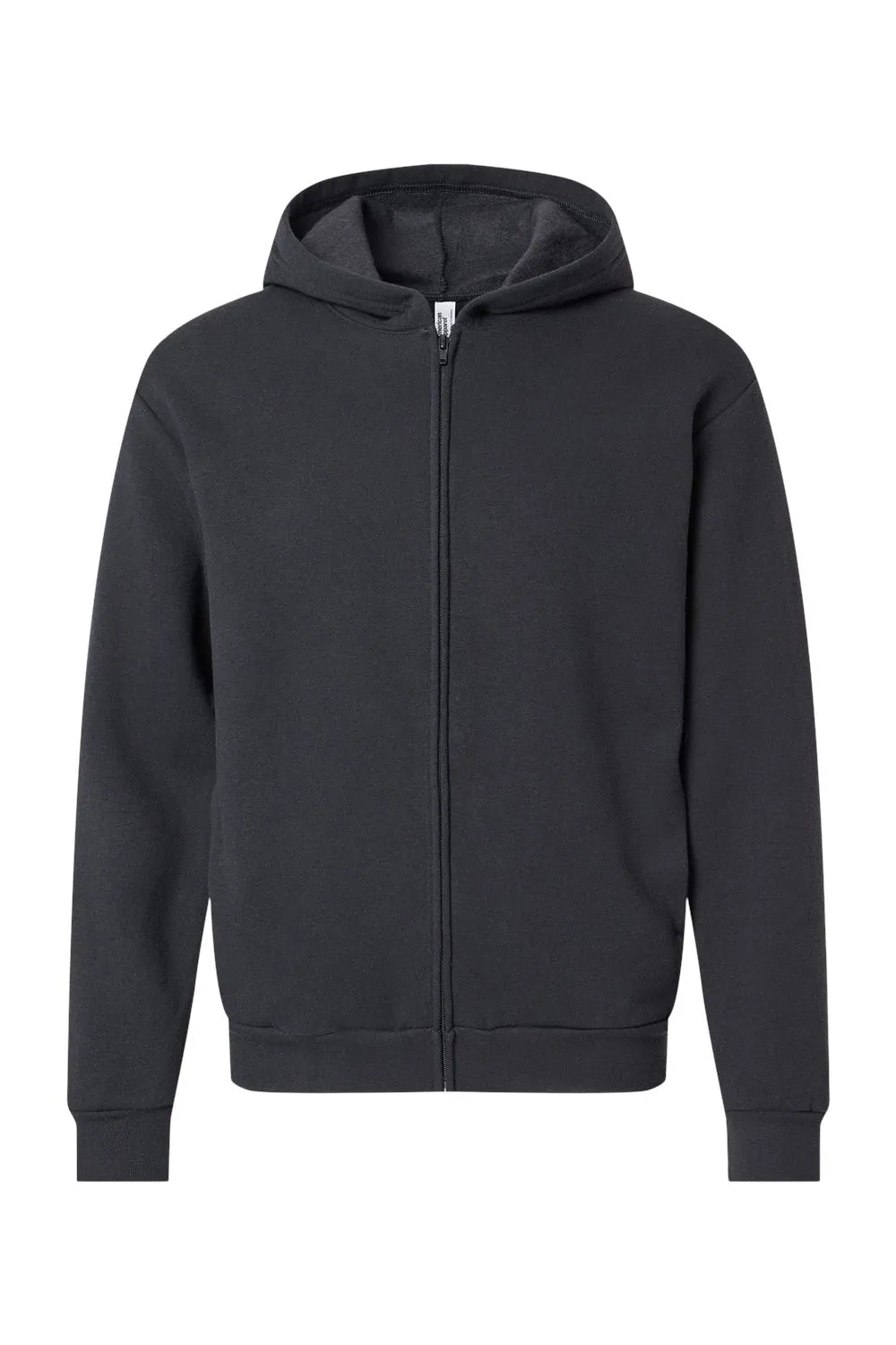 American Apparel Sweat à capuche homme ReFlex en polaire avec fermeture éclair complète et poches - Noir