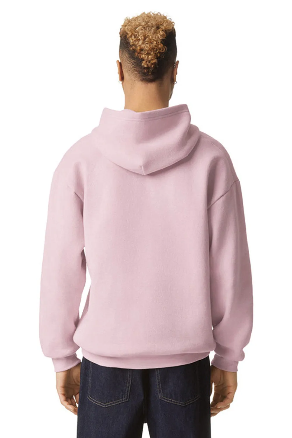 American Apparel Sweat à capuche en polaire ReFlex pour homme avec poche kangourou - Rose poudré