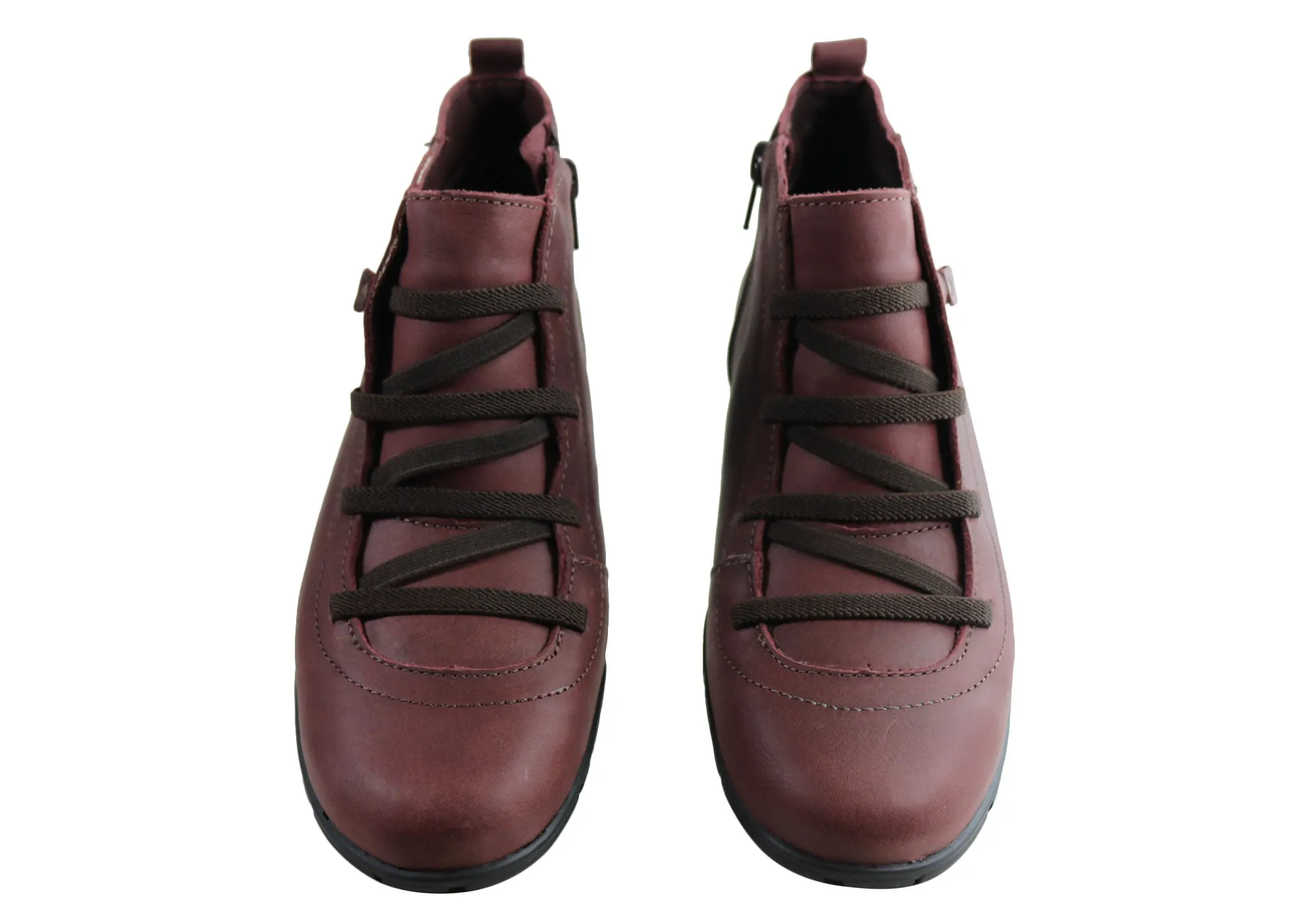 Bottes cheville confortables en cuir pour femmes Andacco Mist Fabriquées au Brésil Chaussures Andacco