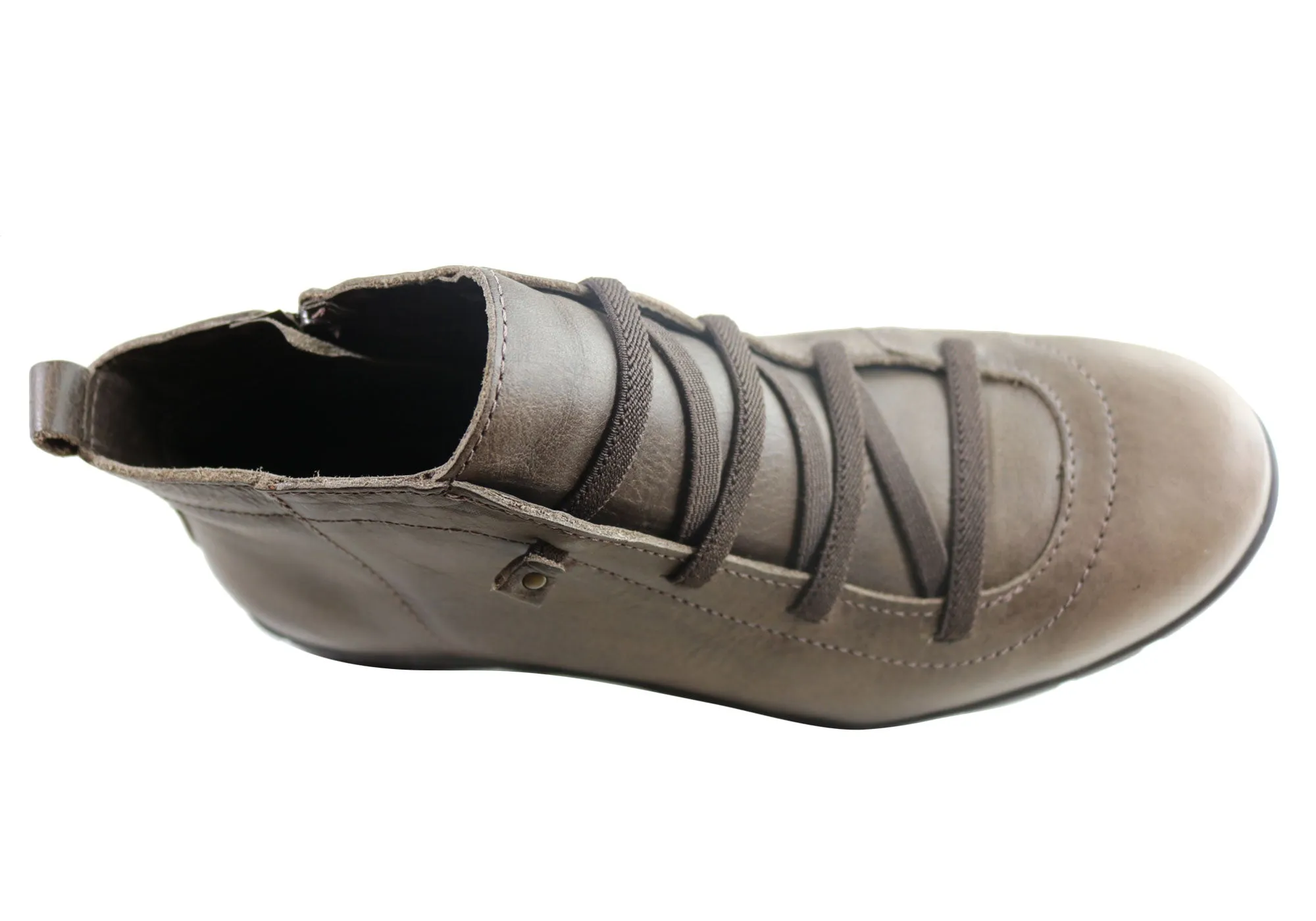 Bottes cheville confortables en cuir pour femmes Andacco Mist Fabriquées au Brésil Chaussures Andacco