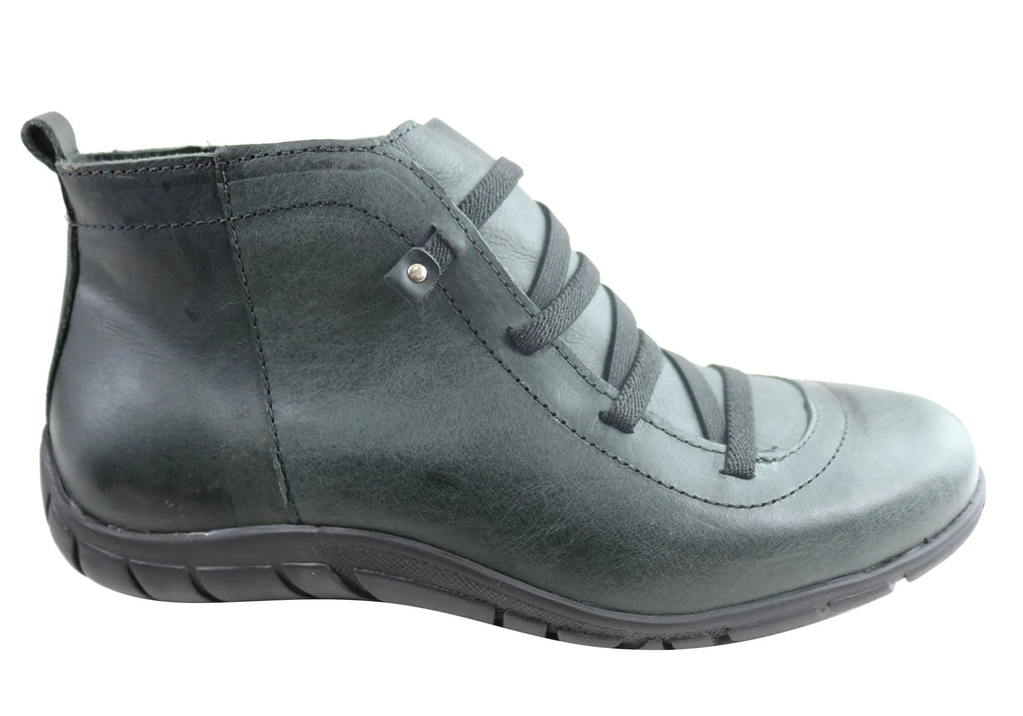 Bottes cheville confortables en cuir pour femmes Andacco Mist Fabriquées au Brésil Chaussures Andacco