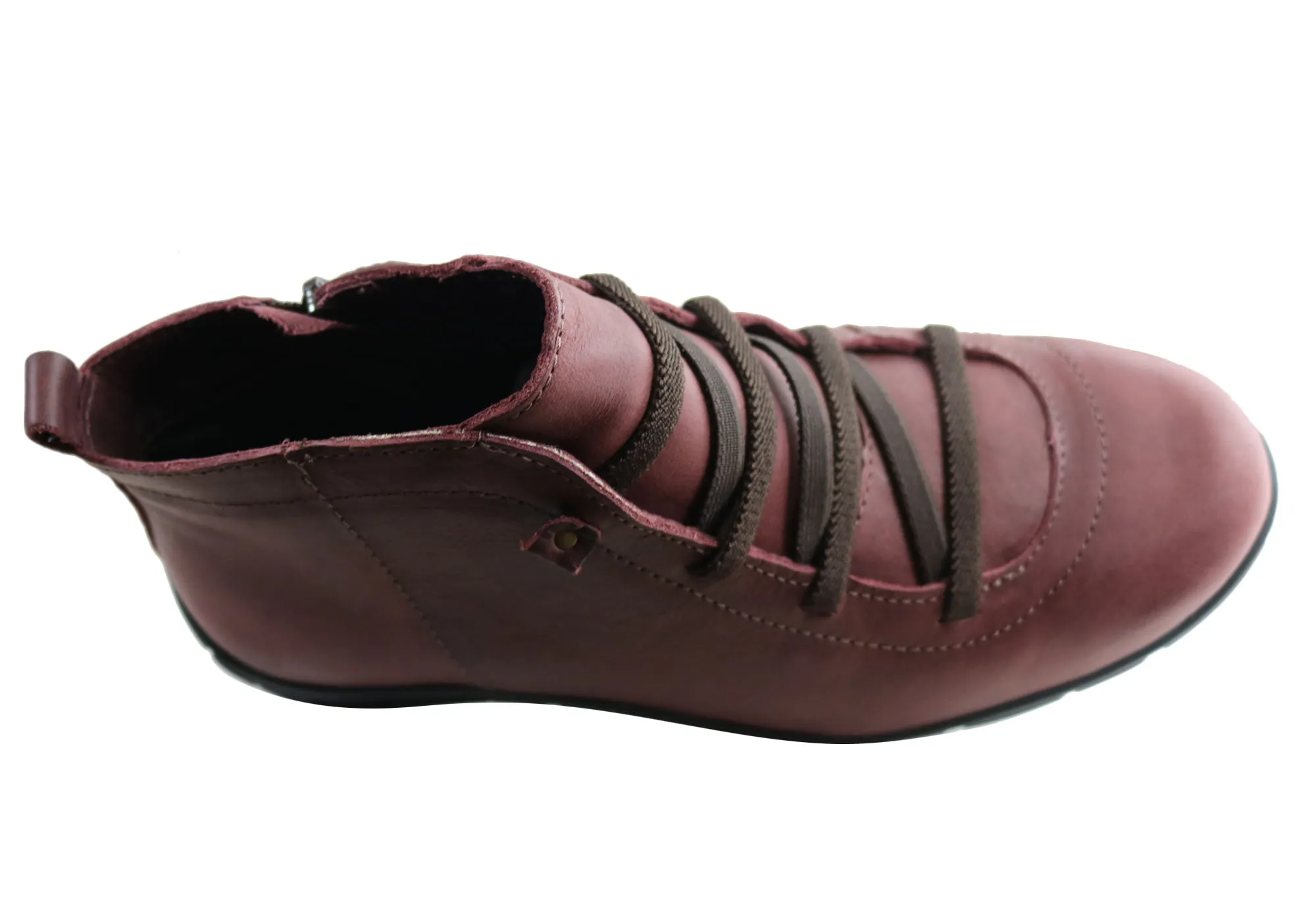 Bottes cheville confortables en cuir pour femmes Andacco Mist Fabriquées au Brésil Chaussures Andacco