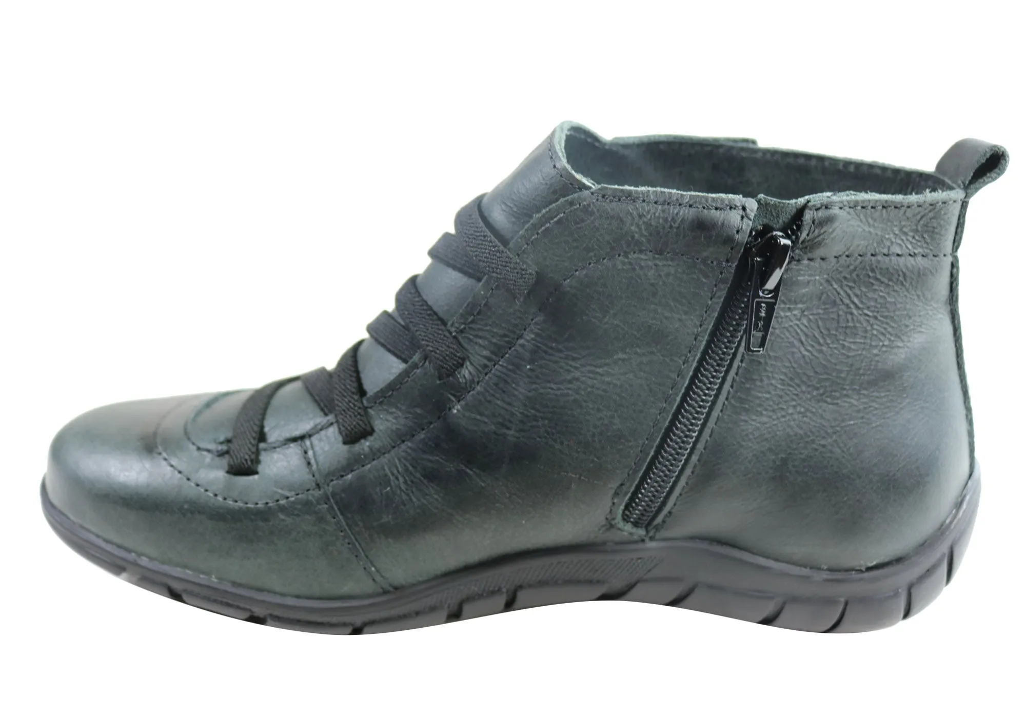 Bottes cheville confortables en cuir pour femmes Andacco Mist Fabriquées au Brésil Chaussures Andacco