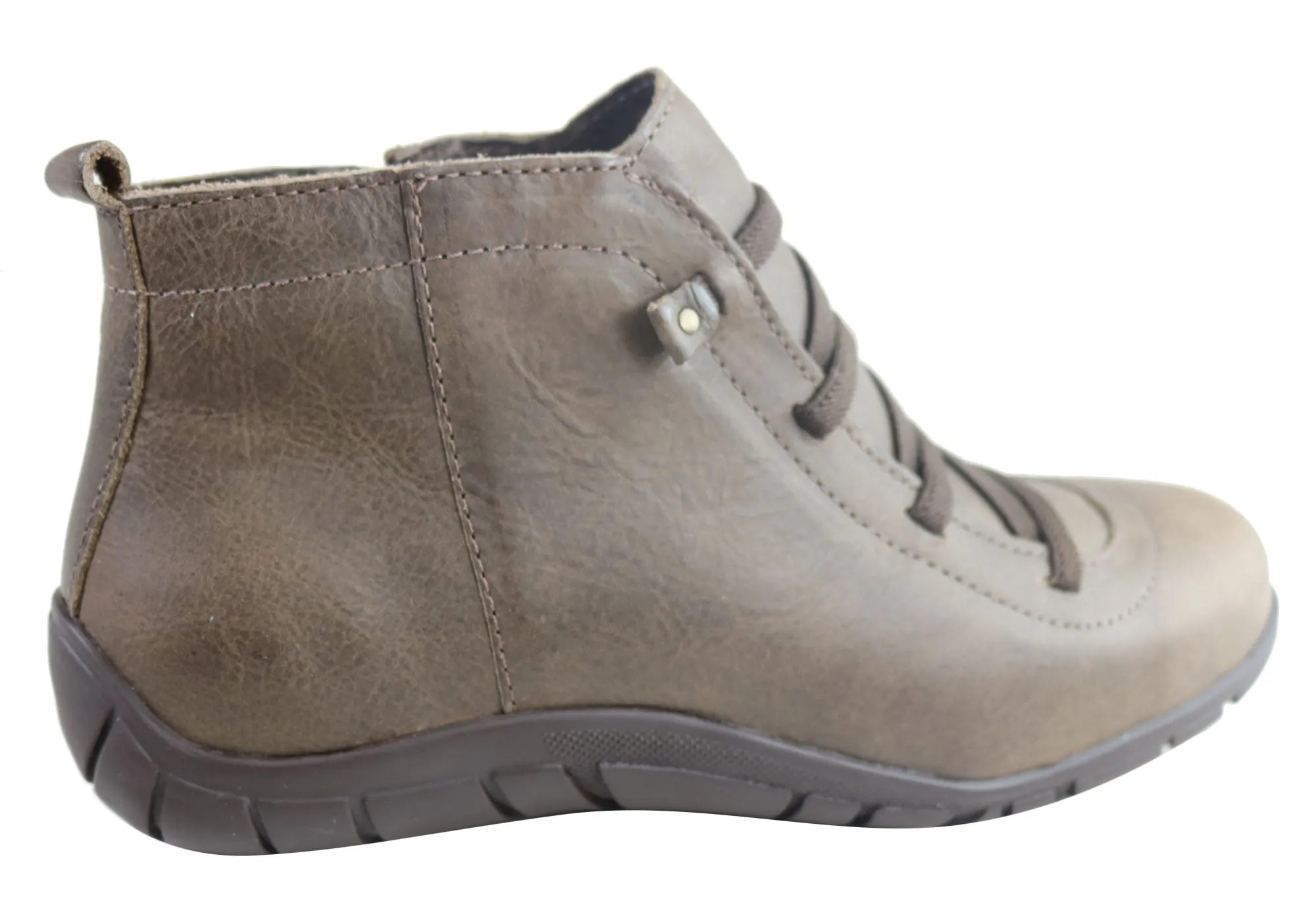 Bottes cheville confortables en cuir pour femmes Andacco Mist Fabriquées au Brésil Chaussures Andacco