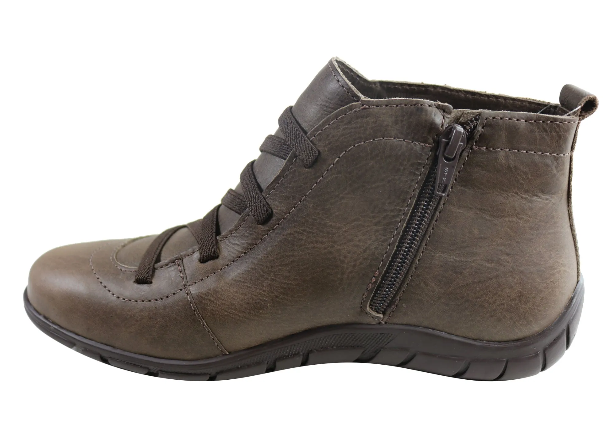 Bottes cheville confortables en cuir pour femmes Andacco Mist Fabriquées au Brésil Chaussures Andacco