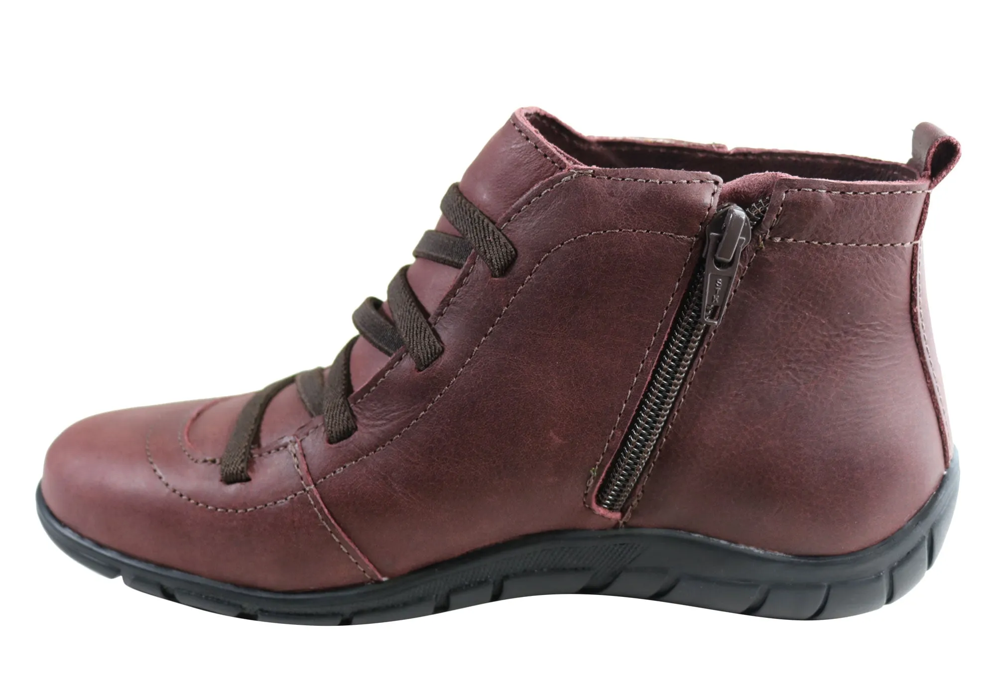 Bottes cheville confortables en cuir pour femmes Andacco Mist Fabriquées au Brésil Chaussures Andacco