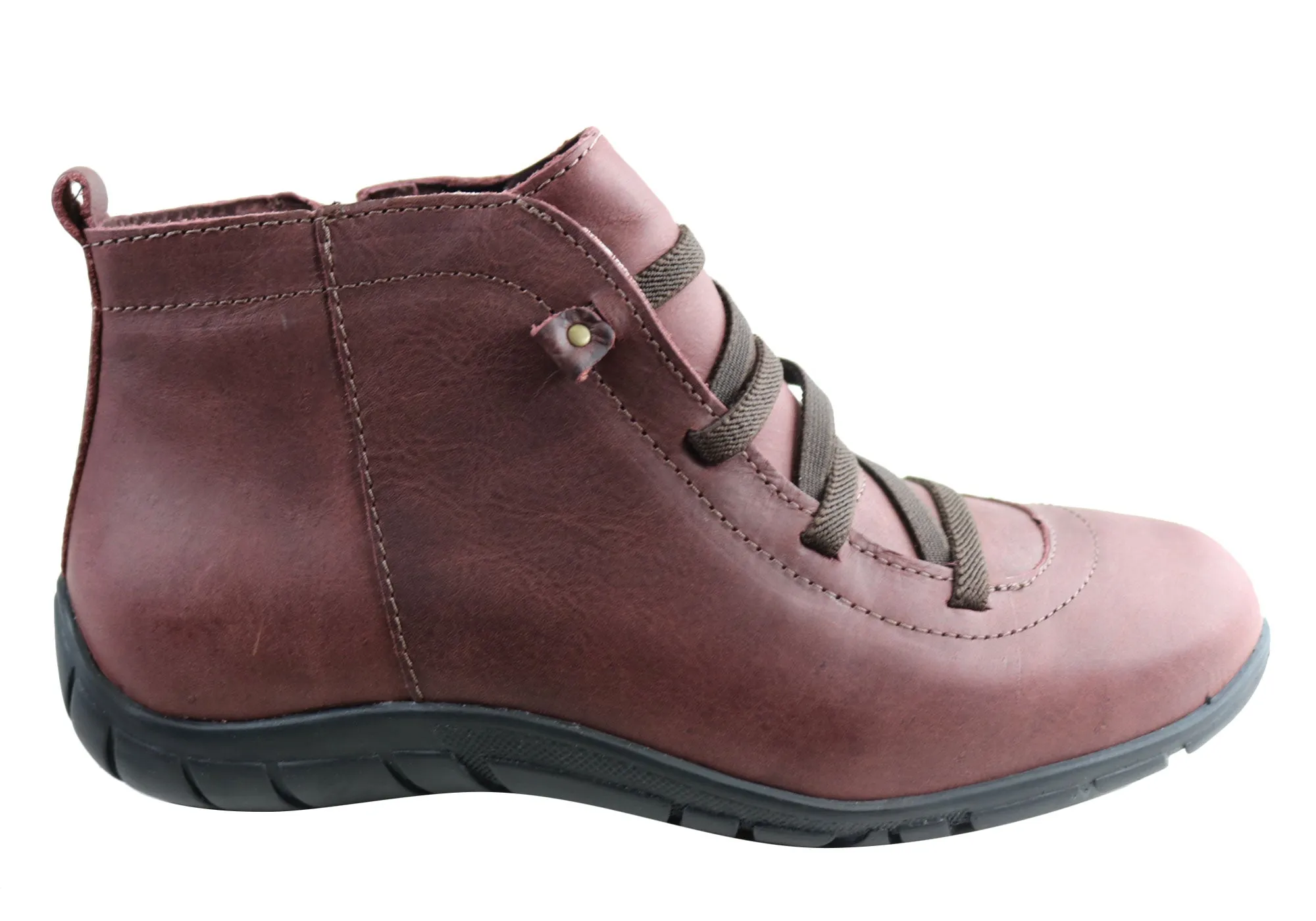 Bottes cheville confortables en cuir pour femmes Andacco Mist Fabriquées au Brésil Chaussures Andacco