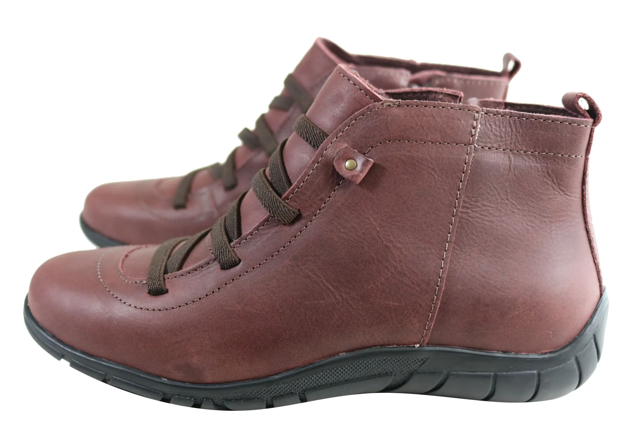 Bottes cheville confortables en cuir pour femmes Andacco Mist Fabriquées au Brésil Chaussures Andacco