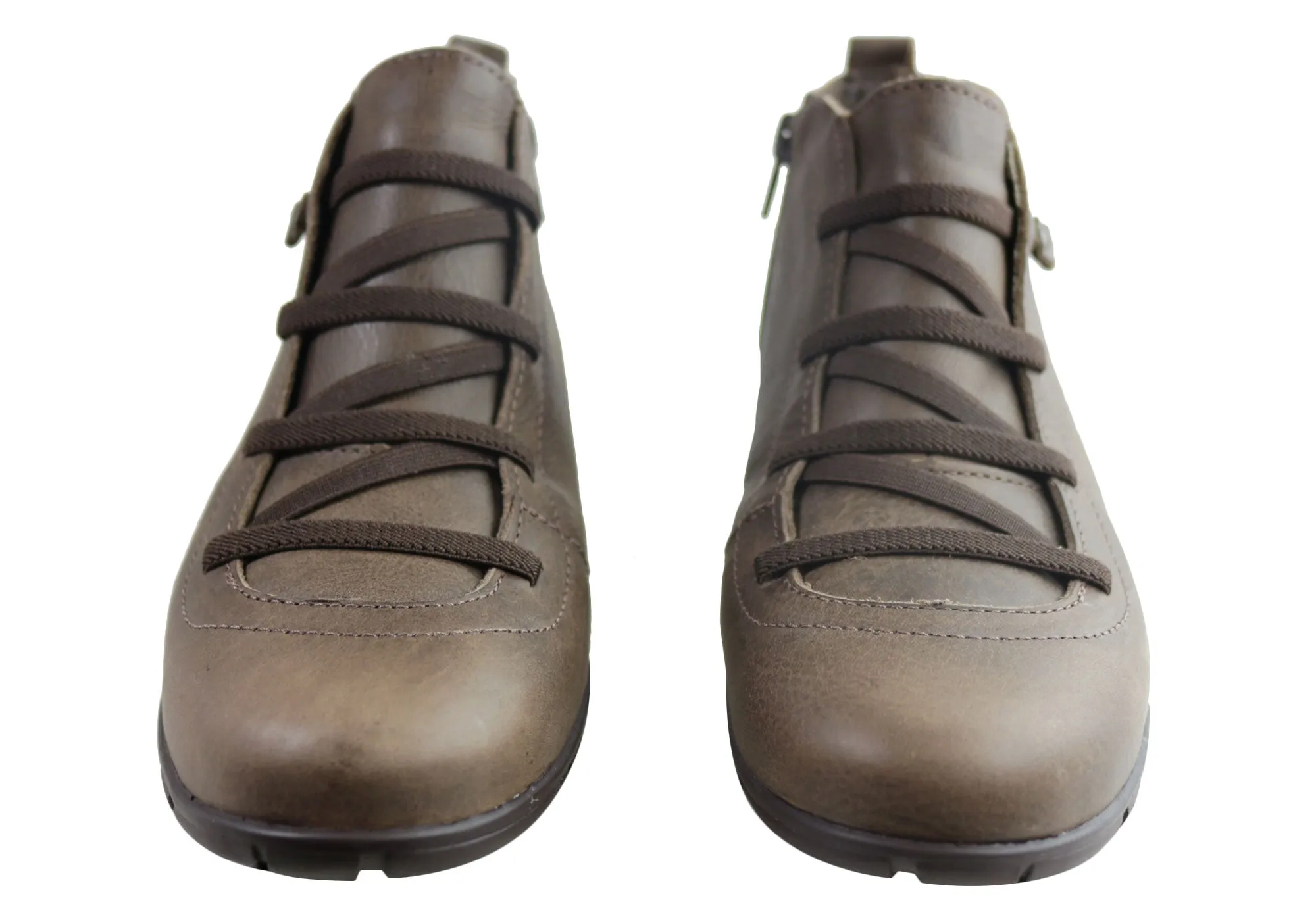 Bottes cheville confortables en cuir pour femmes Andacco Mist Fabriquées au Brésil Chaussures Andacco