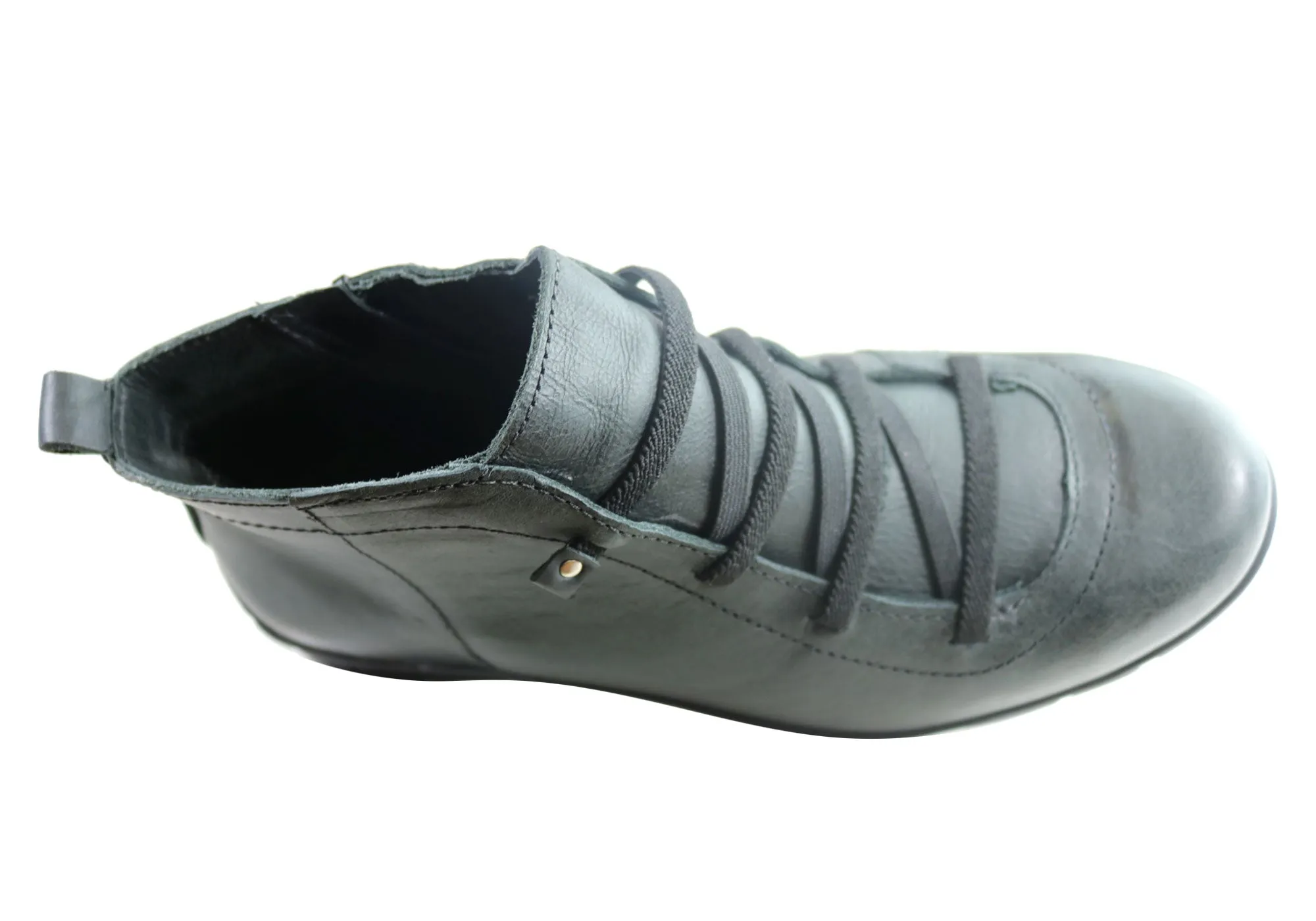 Bottes cheville confortables en cuir pour femmes Andacco Mist Fabriquées au Brésil Chaussures Andacco
