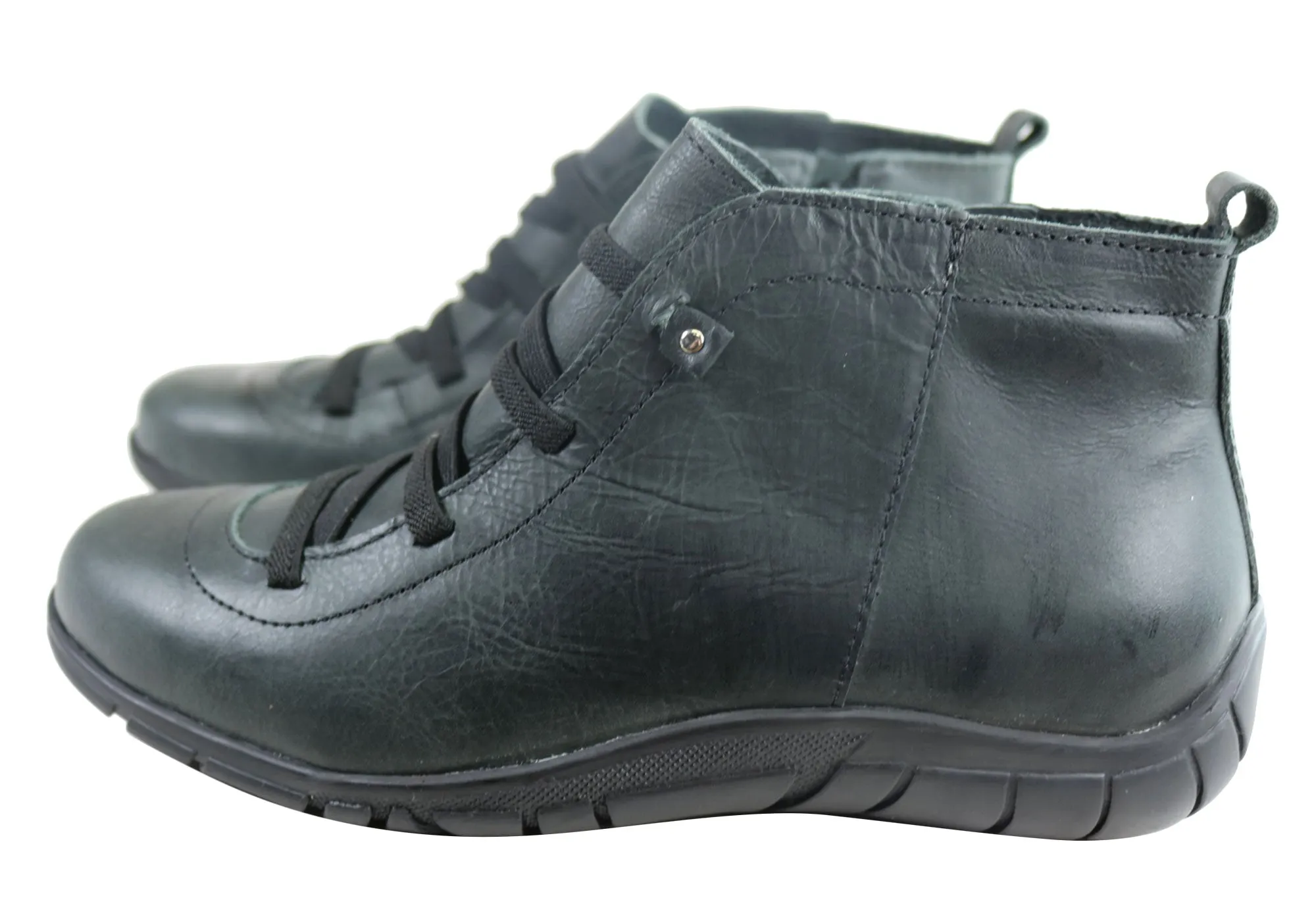 Bottes cheville confortables en cuir pour femmes Andacco Mist Fabriquées au Brésil Chaussures Andacco
