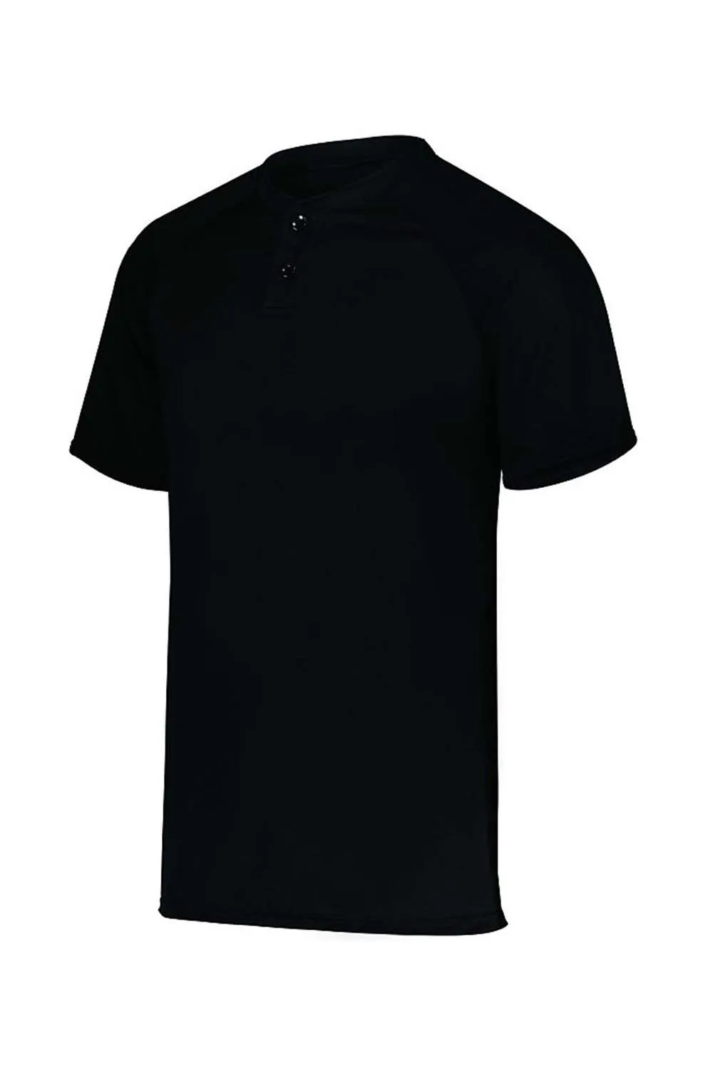 Augusta Sportswear Maillot de baseball à manches courtes avec boutons Attain 2 pour homme évacuant l'humidité - Noir