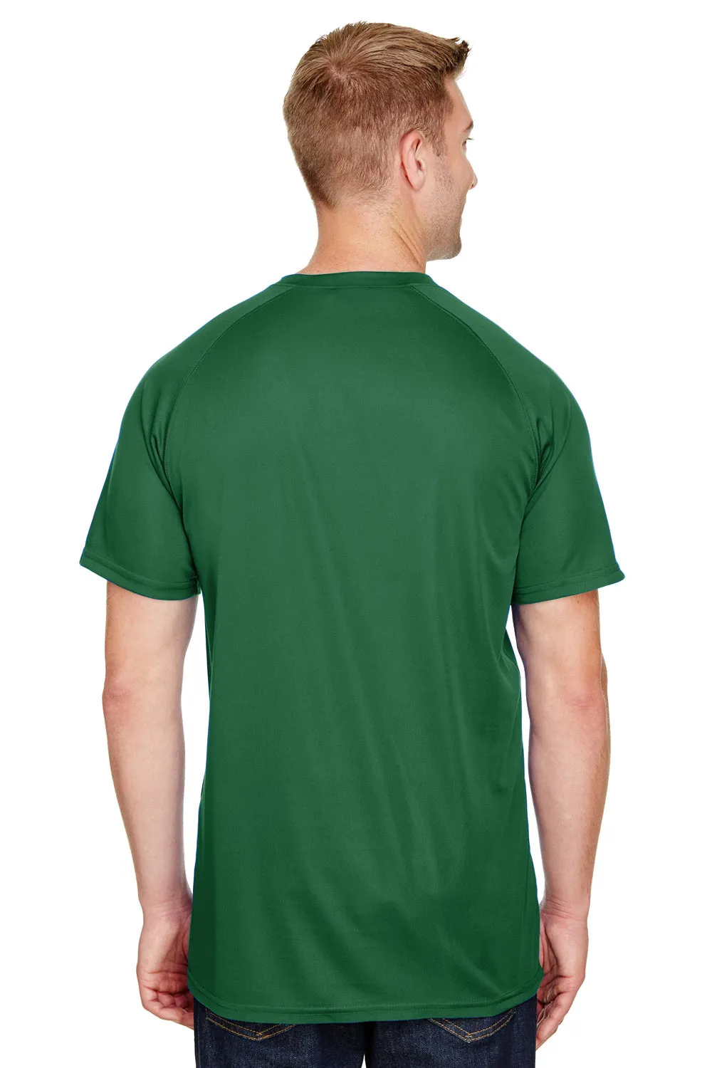 Augusta Sportswear Maillot de baseball à manches courtes avec boutons Attain 2 pour homme évacuant l'humidité - Vert foncé