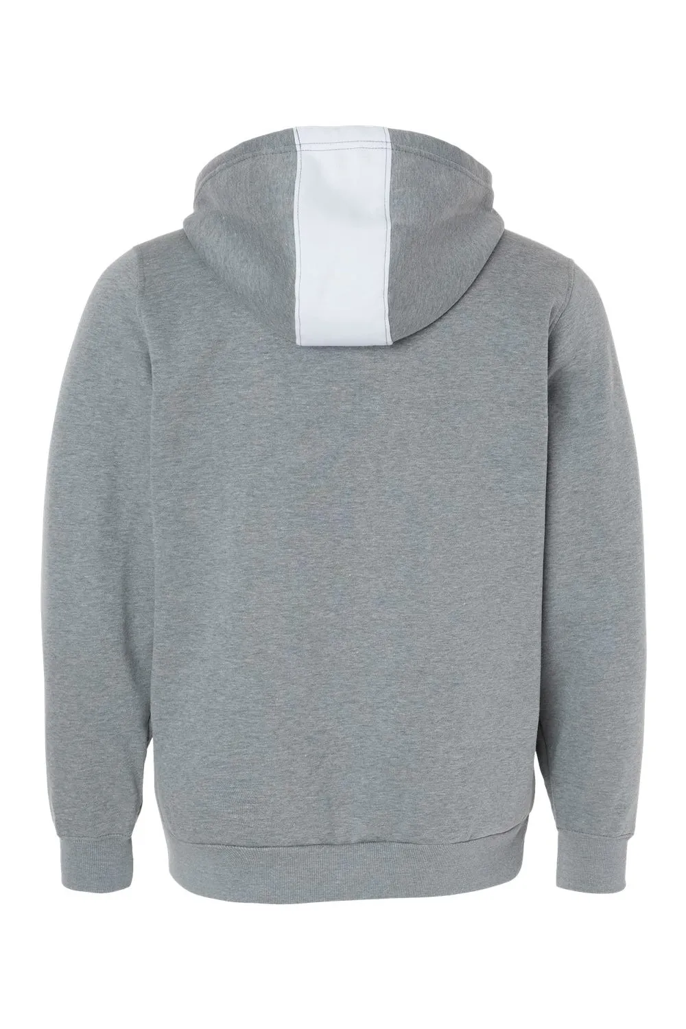 Augusta Sportswear Pull à capuche polaire pour homme Eco Revive 3 saisons avec poche kangourou - Blanc/Gris chiné