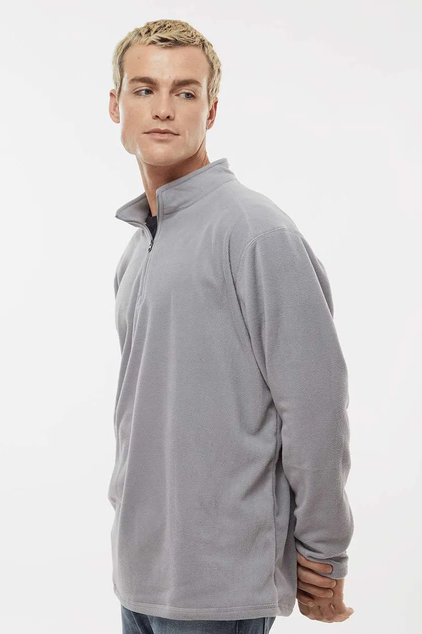 Pull à capuche 1/4 zip micro polaire Eco Revive pour homme Augusta Sportswear - Gris sportif