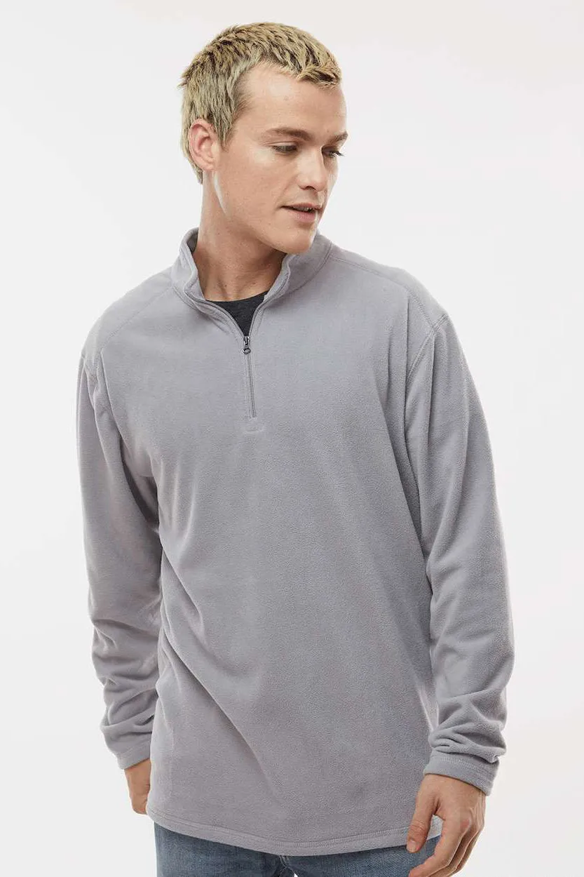 Pull à capuche 1/4 zip micro polaire Eco Revive pour homme Augusta Sportswear - Gris sportif