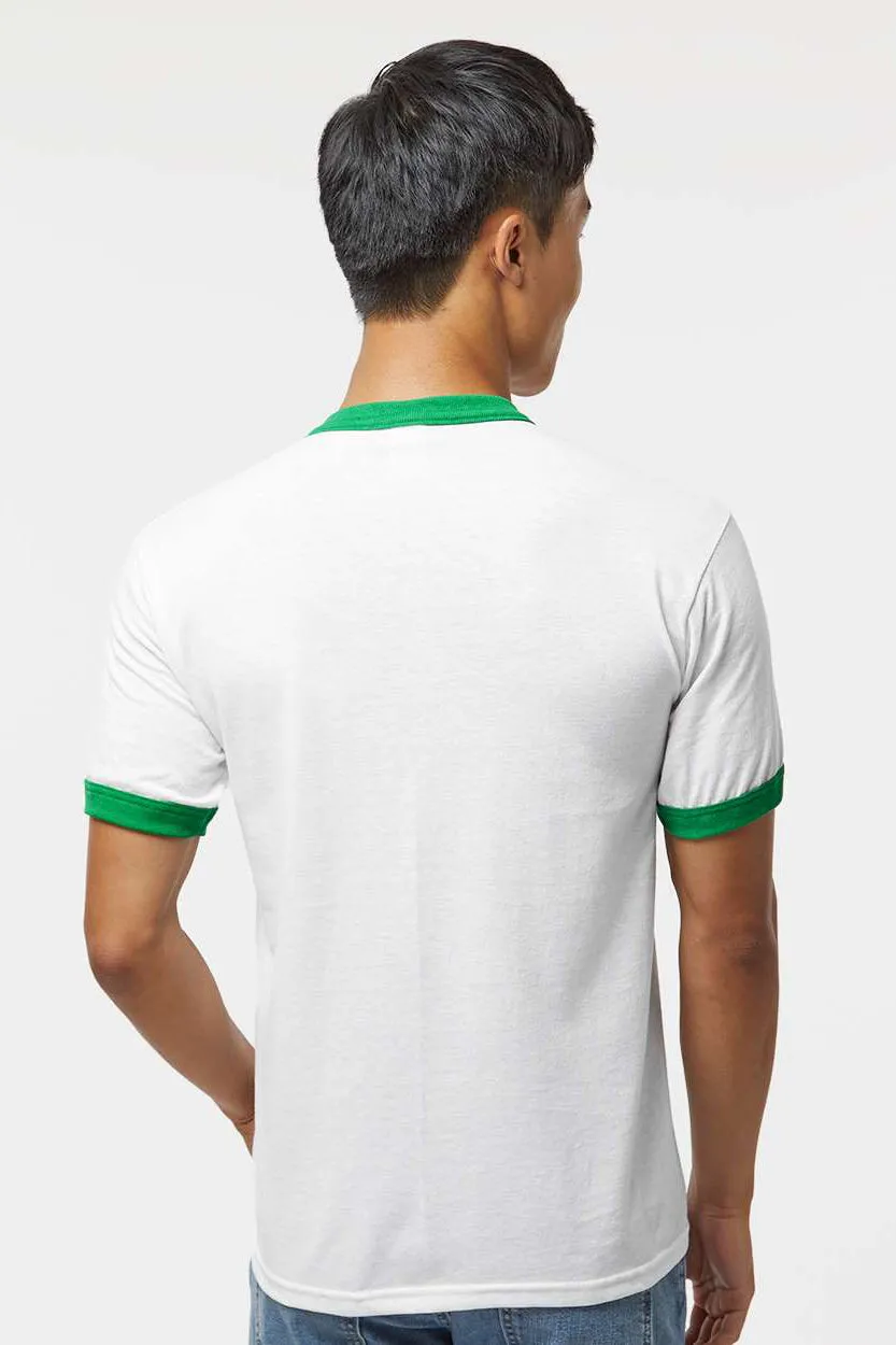 T-shirt à manches courtes et col rond Augusta Sportswear pour hommes - Blanc/Vert Kelly