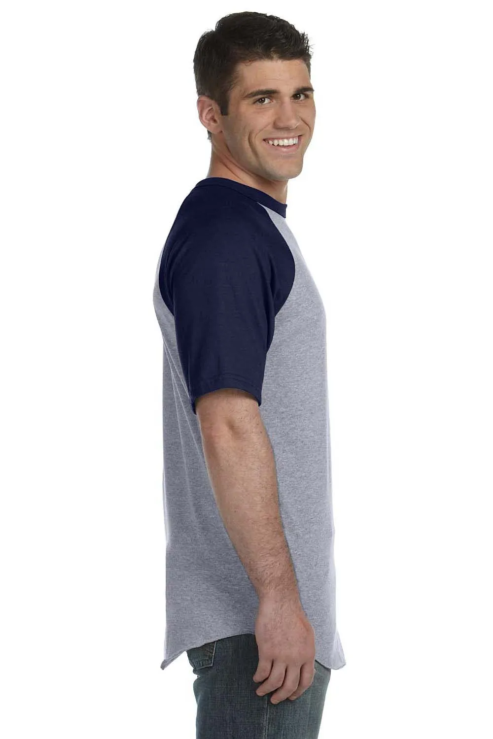 T-shirt à manches courtes pour hommes Augusta Sportswear - Gris chiné/Bleu marine