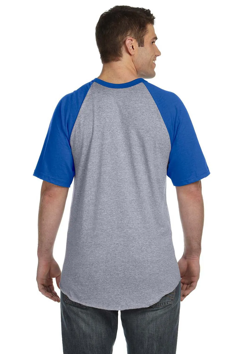 T-shirt à manches courtes pour hommes Augusta Sportswear - Gris chiné/Bleu royal