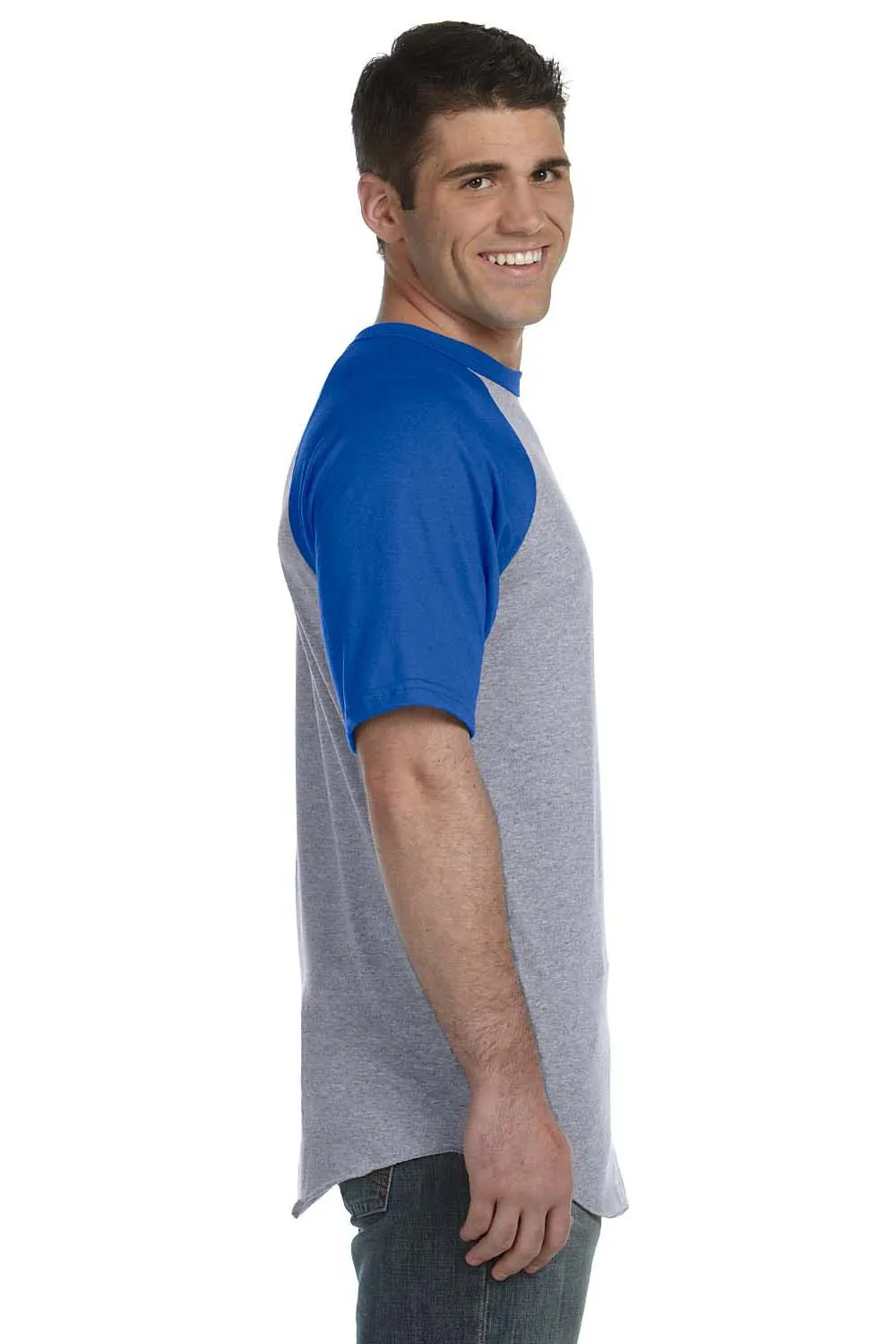 T-shirt à manches courtes pour hommes Augusta Sportswear - Gris chiné/Bleu royal