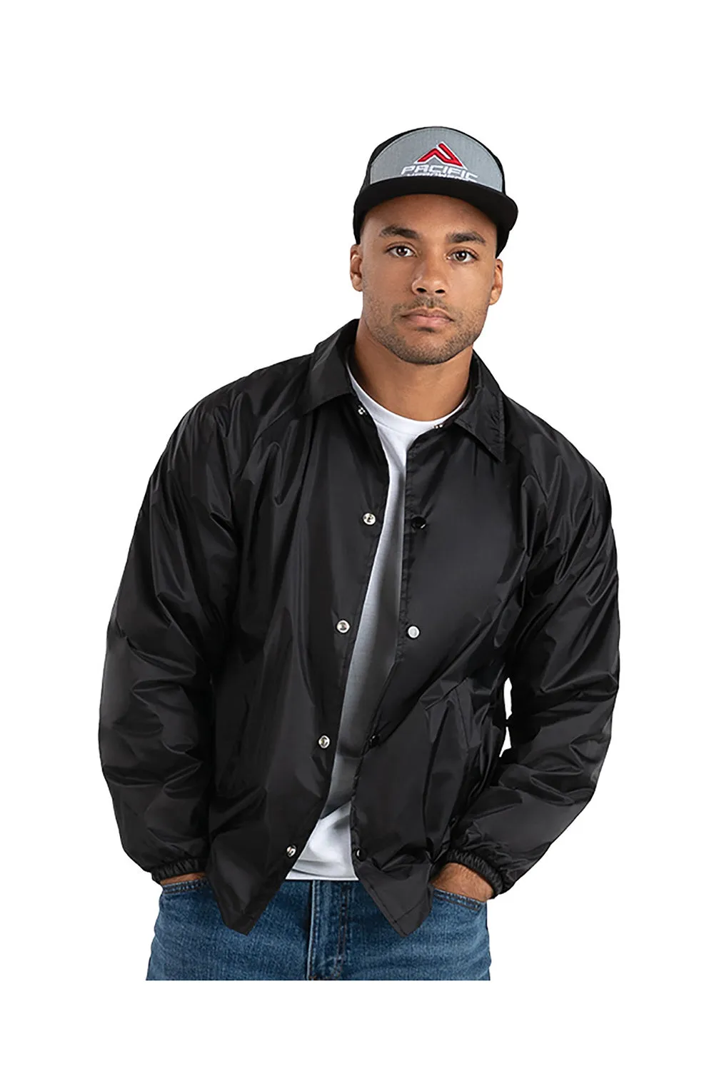 Veste de coach résistante à l'eau pour hommes Augusta Sportswear - Noir