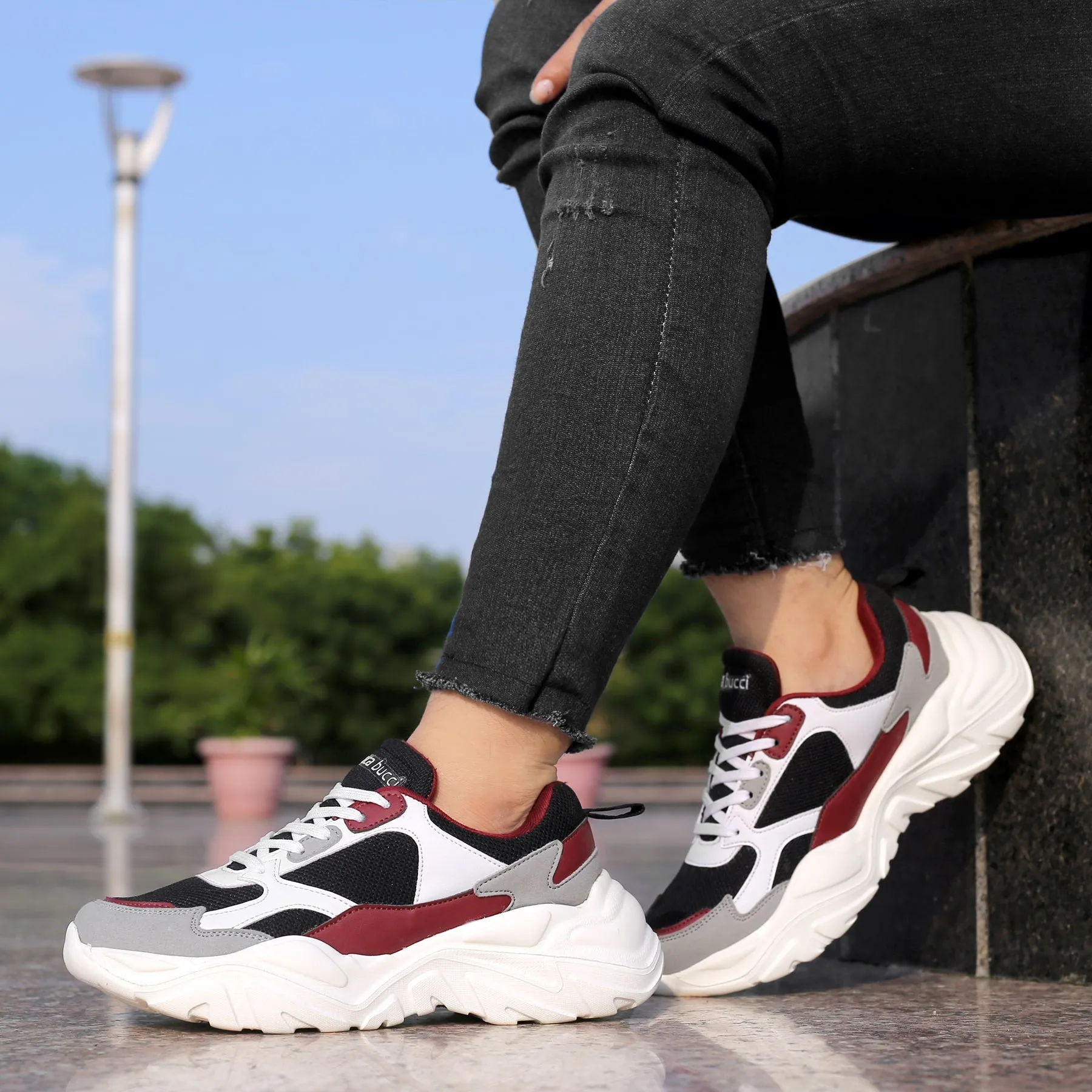 Bacca Bucci SPARK Sneakers basses à plateforme ColorBlock pour femmes | Sneakers StreetWear épaisses
