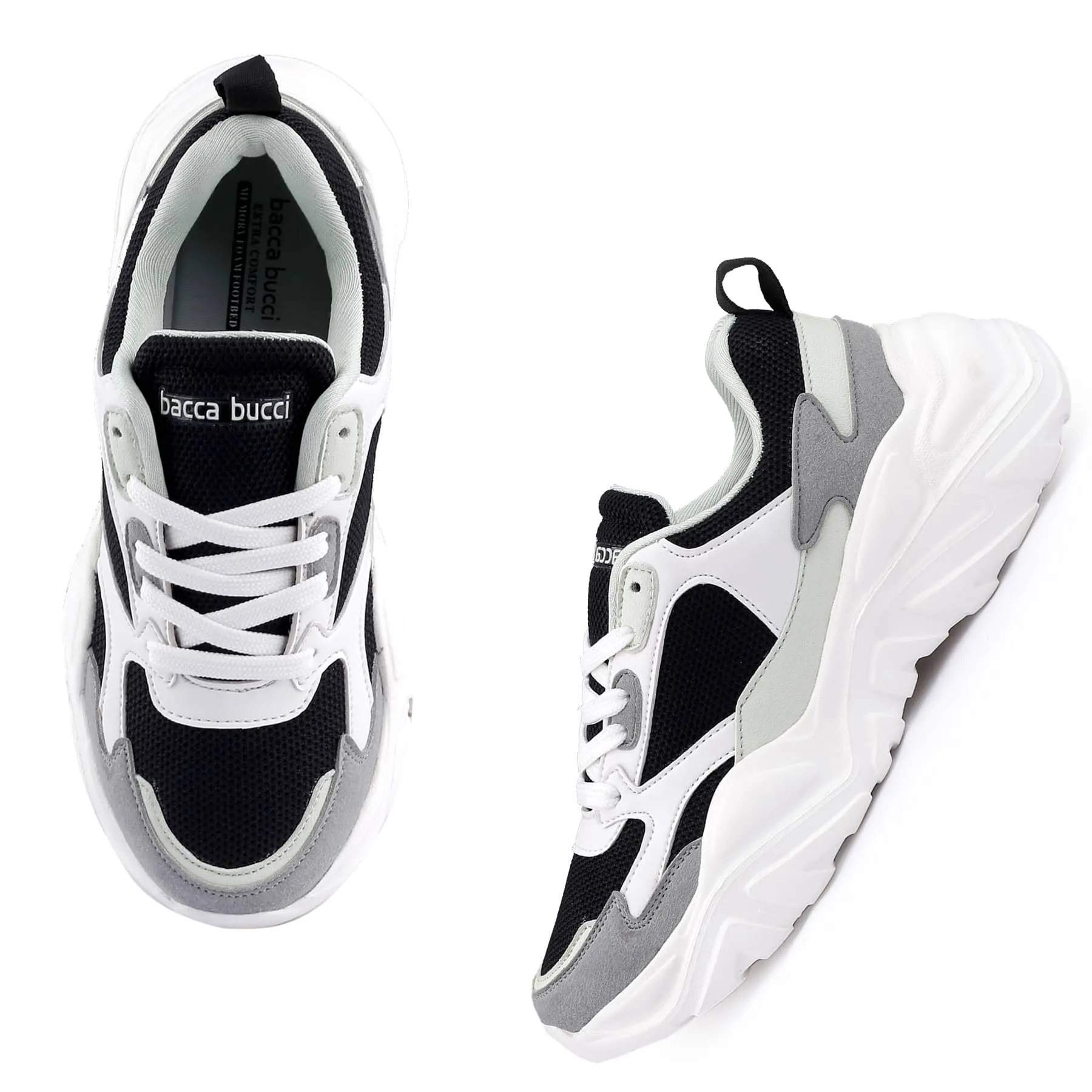 Bacca Bucci SPARK Sneakers basses à plateforme ColorBlock pour femmes | Sneakers StreetWear épaisses