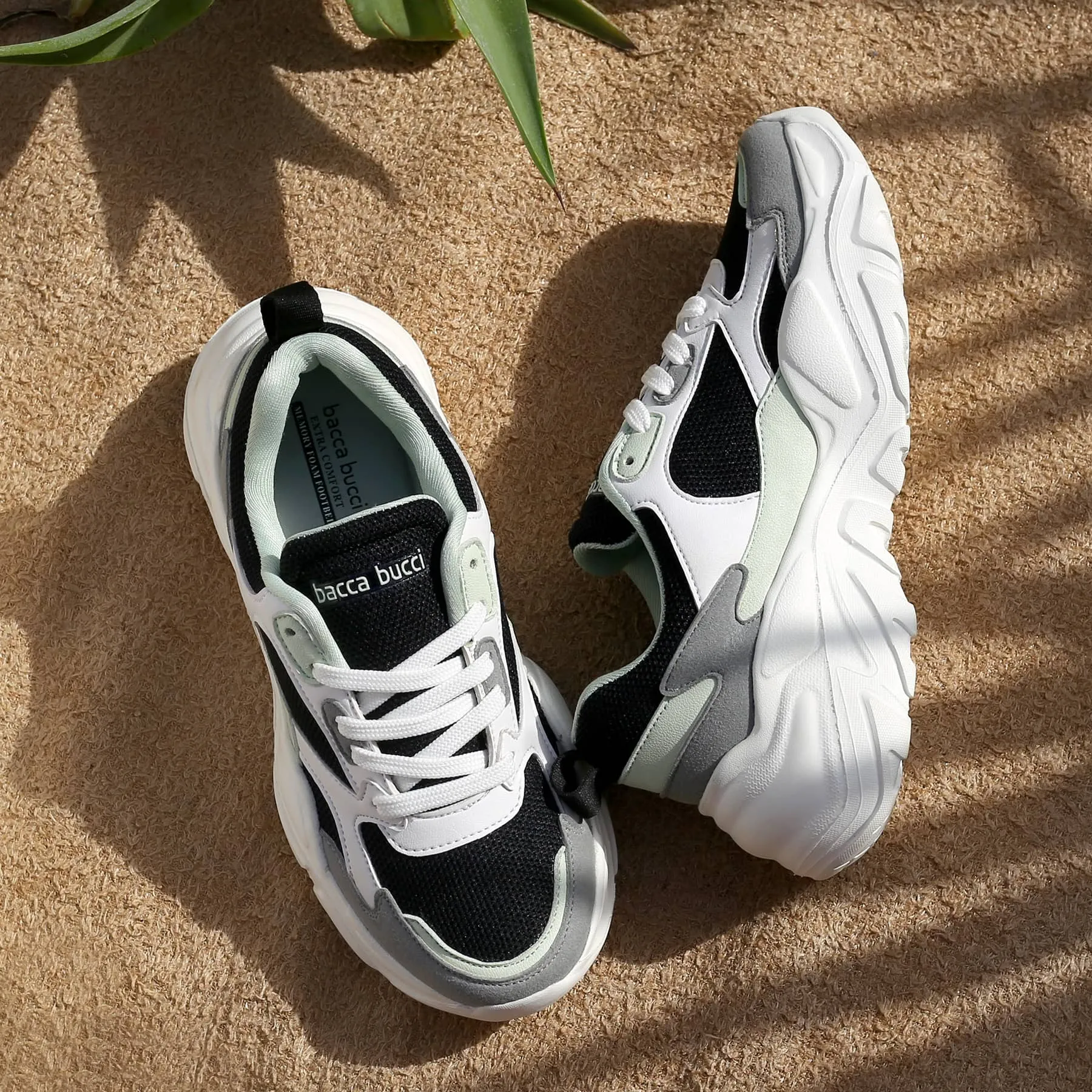 Bacca Bucci SPARK Sneakers basses à plateforme ColorBlock pour femmes | Sneakers StreetWear épaisses