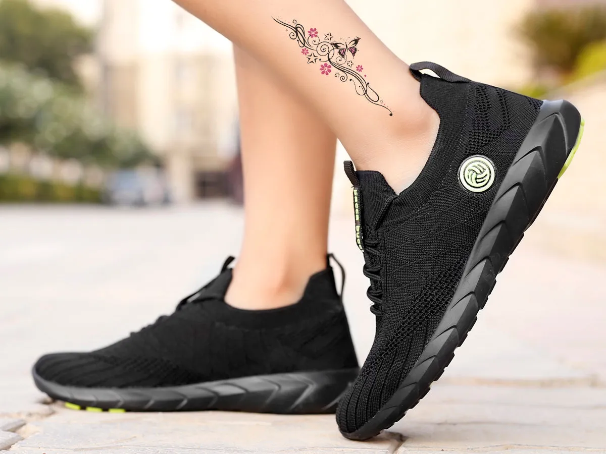 Bacca Bucci WAVE RIDER Chaussures de Course pour Femmes | Chaussures de Sport Décontractées Noires pour Femmes