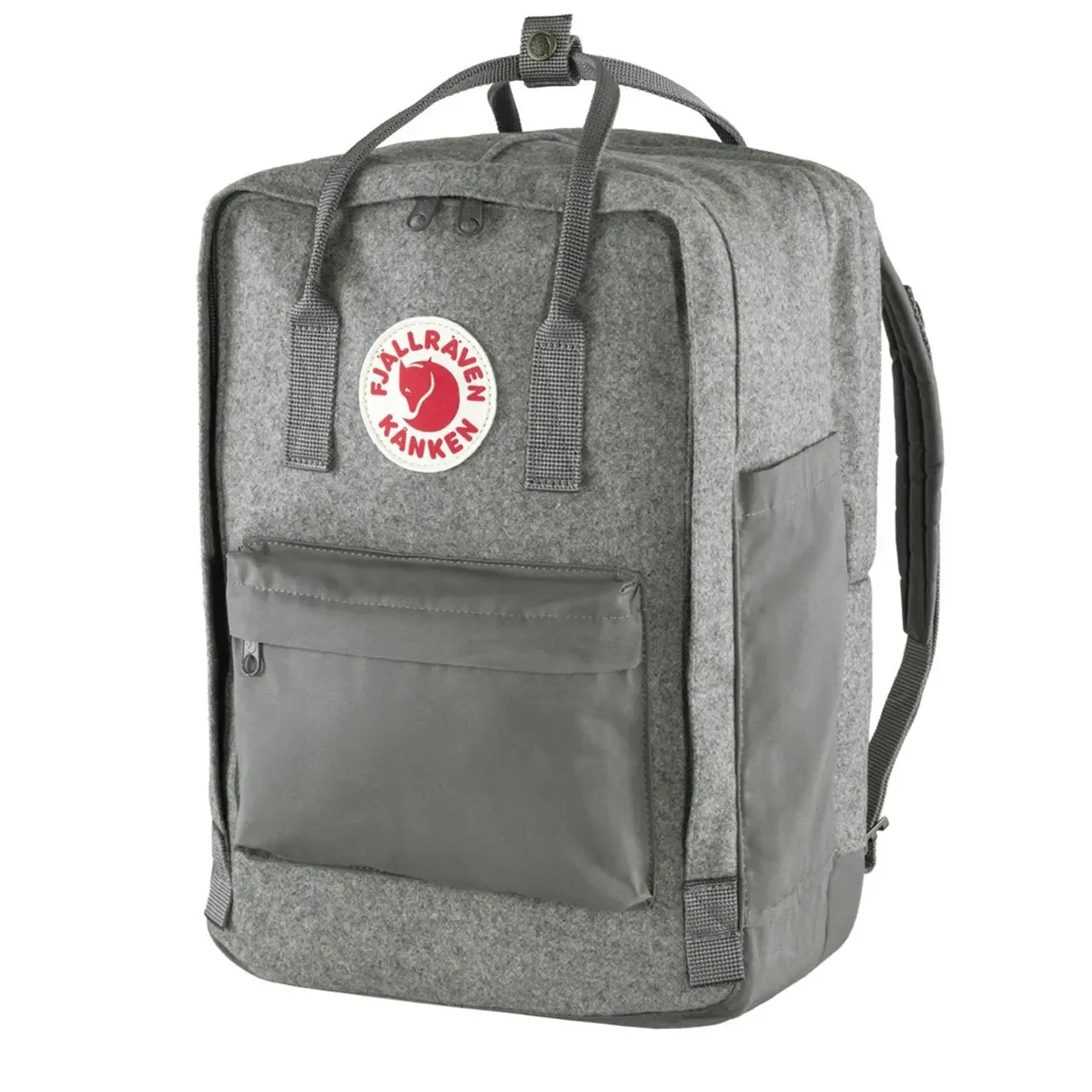 Sac à dos Fjallraven pour homme Fjallraven Kanken Re-Wool Laptop 15 Gris granit
