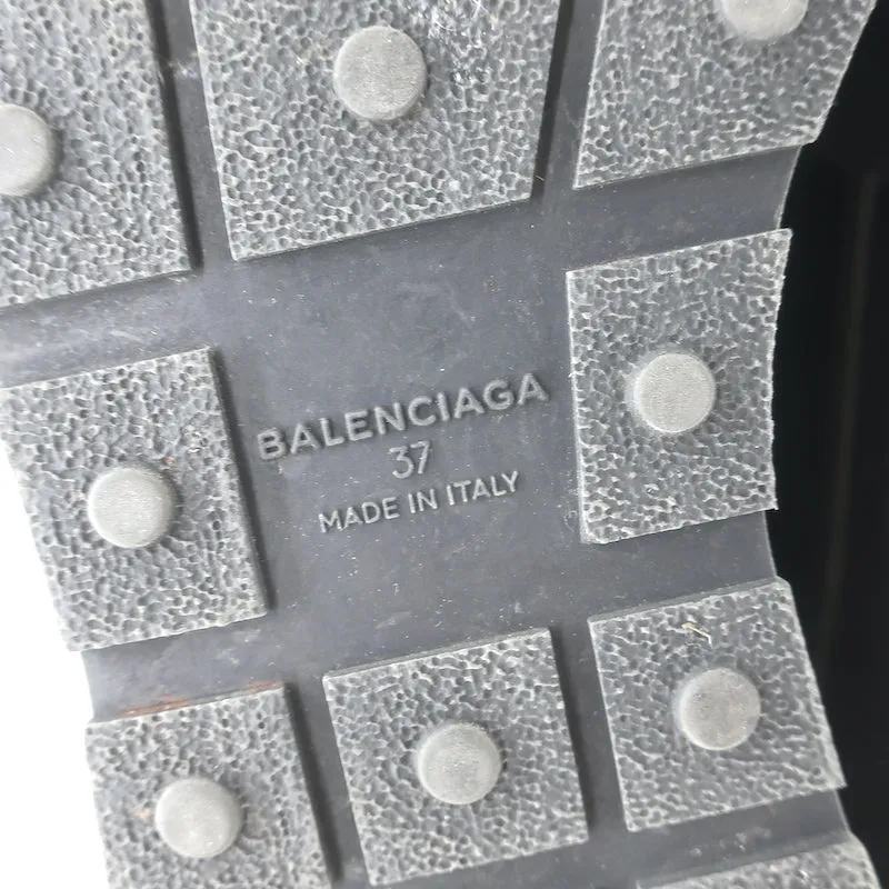 Balenciaga Race Runner Sneakers Basses en Néoprène et Cuir Verni Noir Taille 37