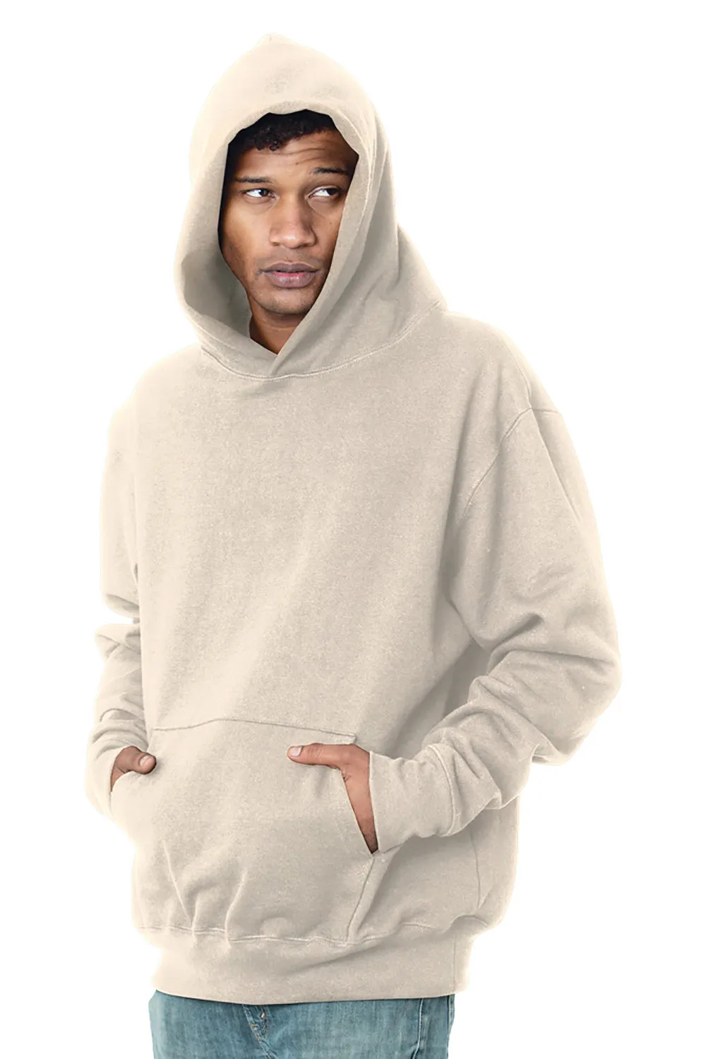 Pull à capuche Bayside pour hommes avec poche kangourou - Crème