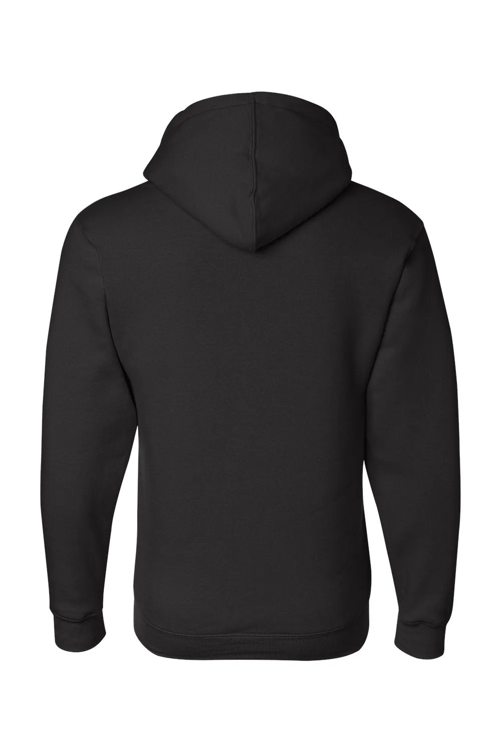 Sweat à capuche Bayside pour hommes avec fermeture éclair et poches - Fabriqué aux États-Unis - Noir