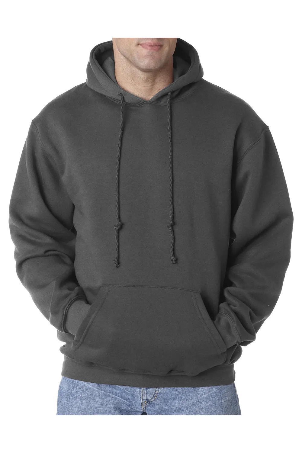 Sweat à capuche pour hommes Bayside fabriqué aux USA avec poche kangourou - Gris anthracite