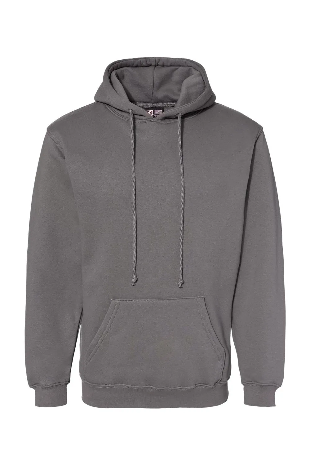 Sweat à capuche pour hommes Bayside fabriqué aux USA avec poche kangourou - Gris anthracite
