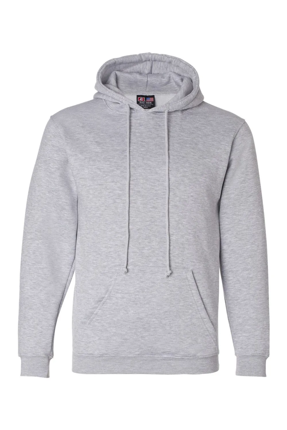 Pull à capuche pour hommes Bayside fabriqué aux USA avec poche kangourou - Gris cendre foncé