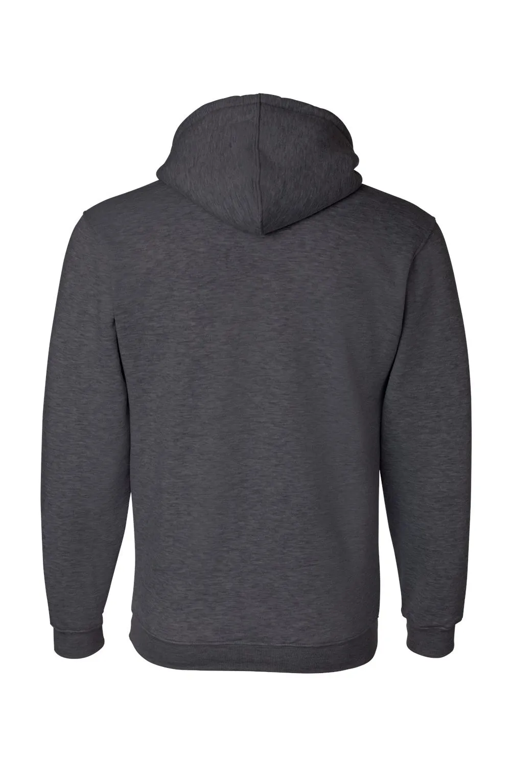 Sweat à capuche pour hommes Bayside fabriqué aux USA avec poche kangourou - Gris charbon chiné
