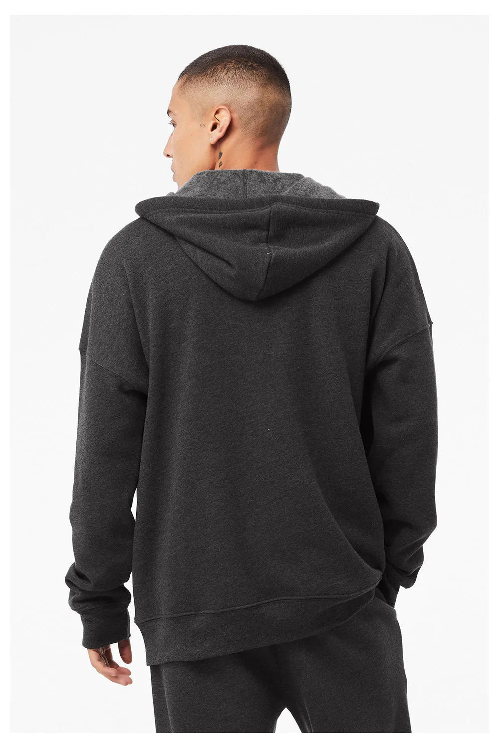 Bella   Canvas Sweat à capuche en polaire éponge pour homme avec fermeture éclair et poches - Gris foncé chiné