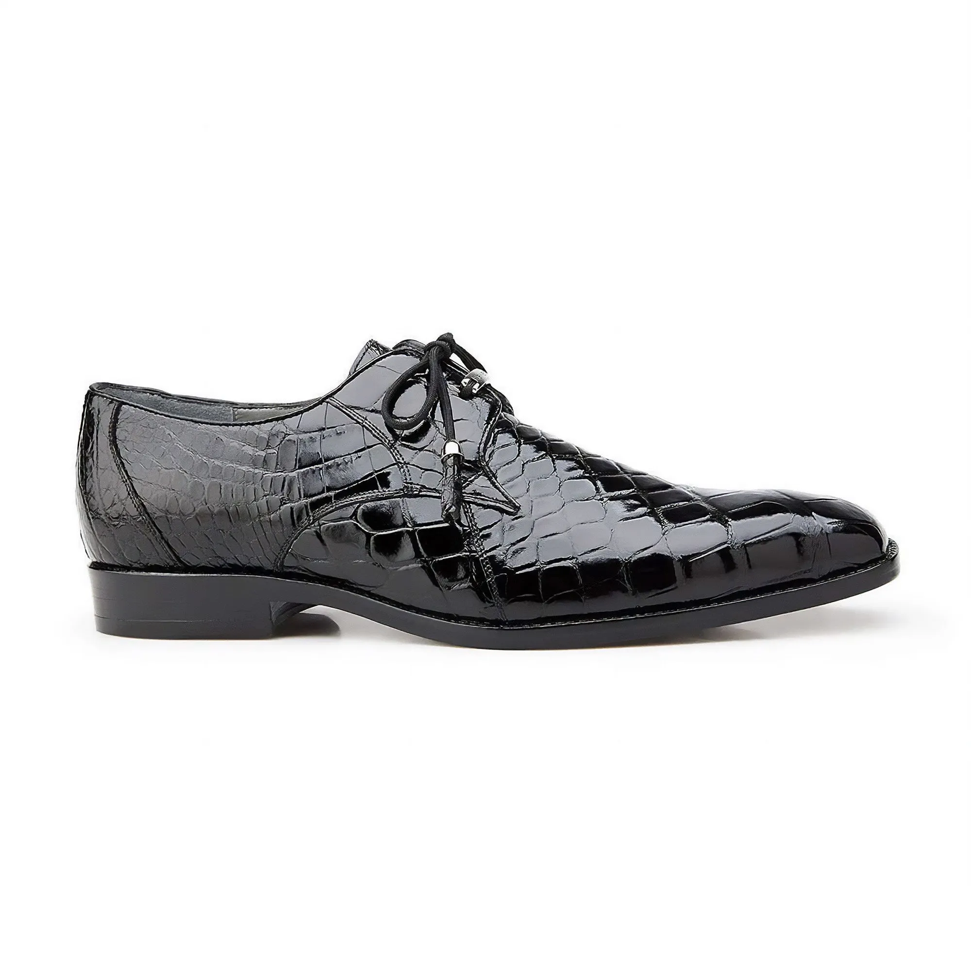 Chaussures Belvedere en Peau Exotique Belvedere Lago en Cuir Véritable d'Alligator Noir Oxford