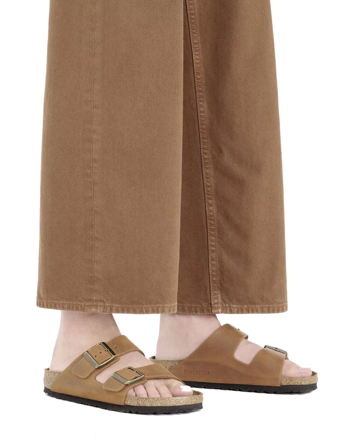 Sandales Birkenstock Arizona en cuir naturel huilé couleur cognac